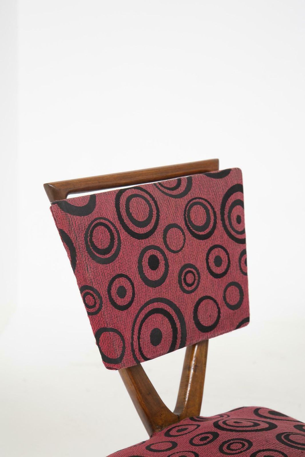 Gianni Vigorelli Set Of Six Vintage Red Dining Chairs photo for sale