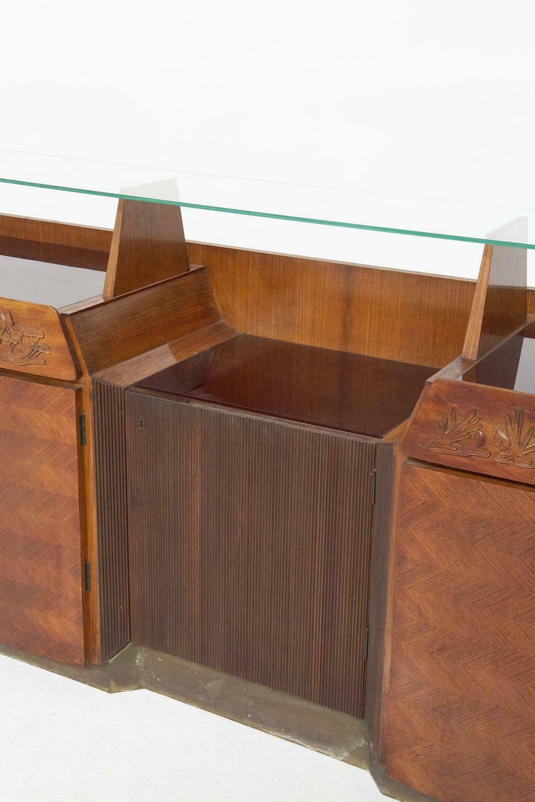 Dassi Modern Furniture Sideboard In Wood, Glass And Brass photo Furniture