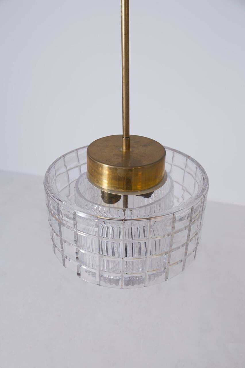 Italian Chandelier In Bohemia Crystal And Brass 1960s photo vintage