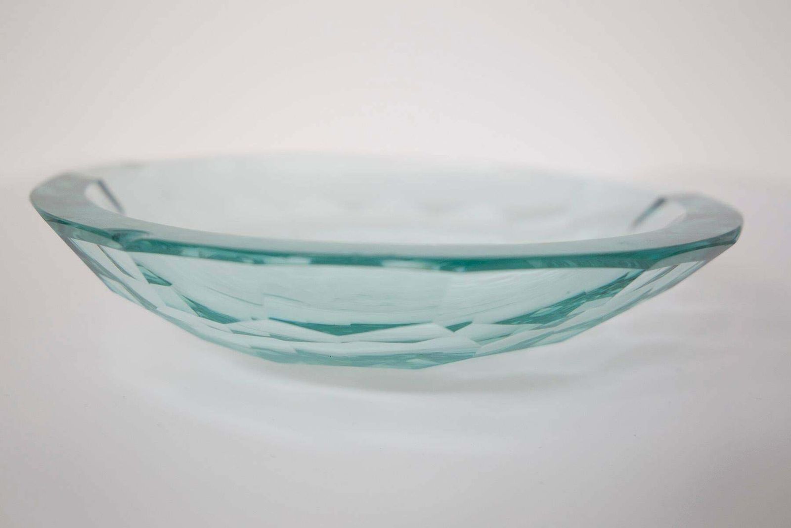 Pair Of Glass Centrepieces In The Style Of Fontana Arte photo vinterior