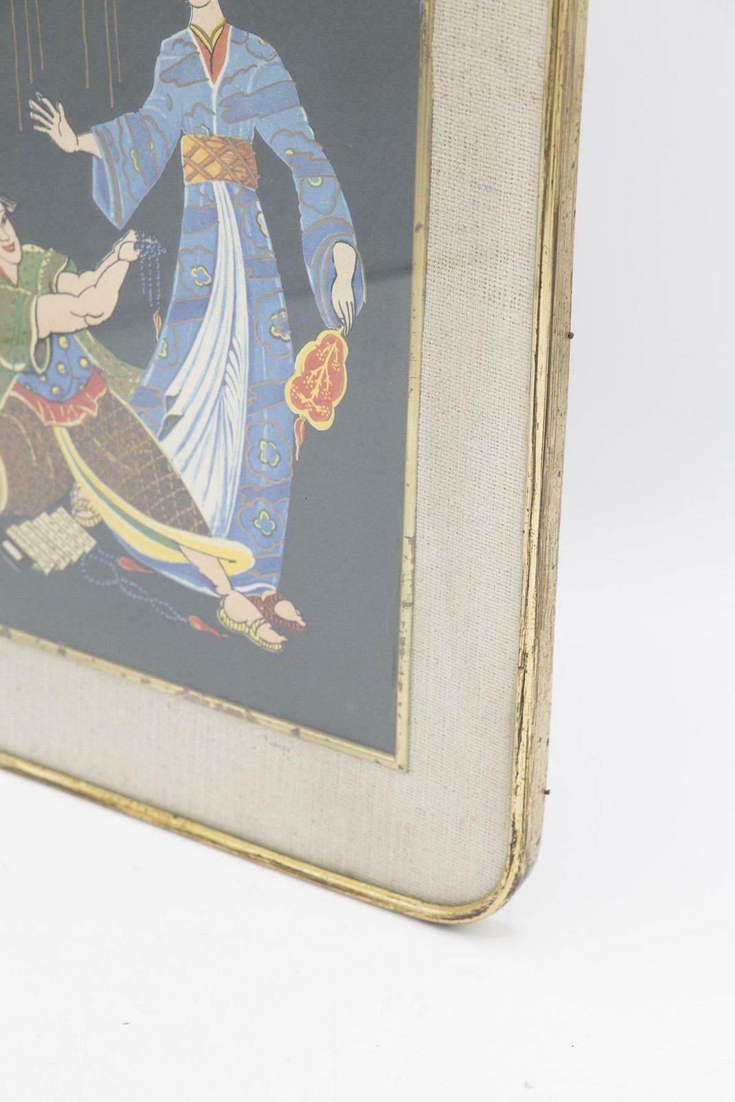 Antique Japanese Brass Framed Painting ''Wedding'' photo buy