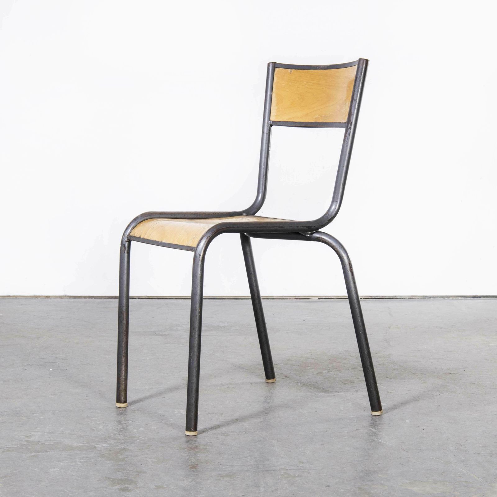 1960’s French Mullca Stacking Chair 510 – Graphite Frame – Set Of Eight photo 912.0