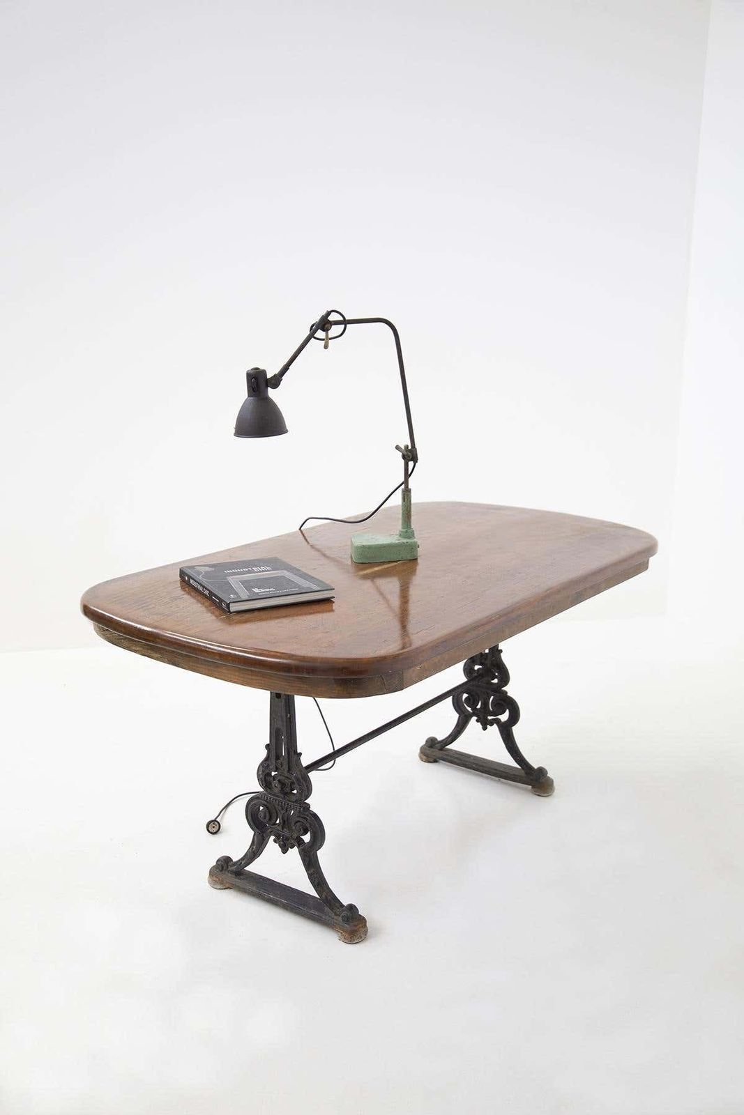 Cast Iron English Outside Table Victorian In Black And Wood photo furniture