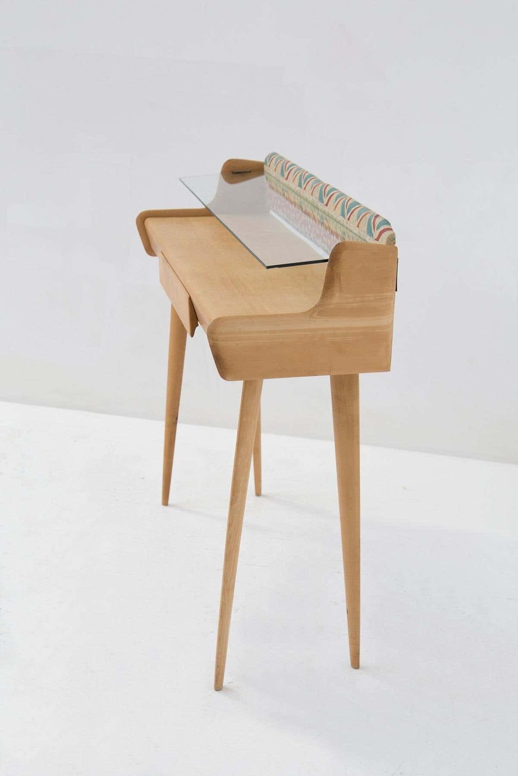 Italian Mid Century Wooden And Glass Writing Desk photo buy