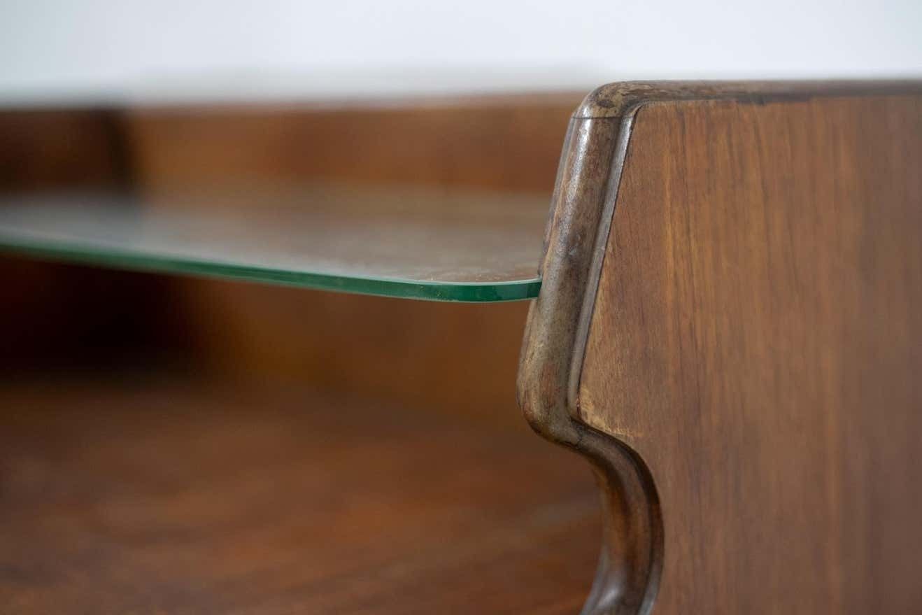Italian Mid Century Nightstands In Wood And Glass photo vinterior