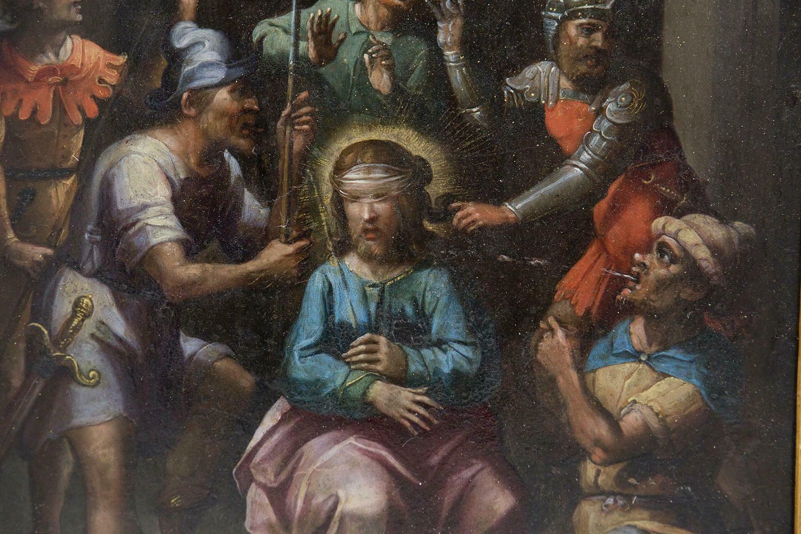 Antique Painting On Copper, "The Mockery Of Christ” photo vinterior