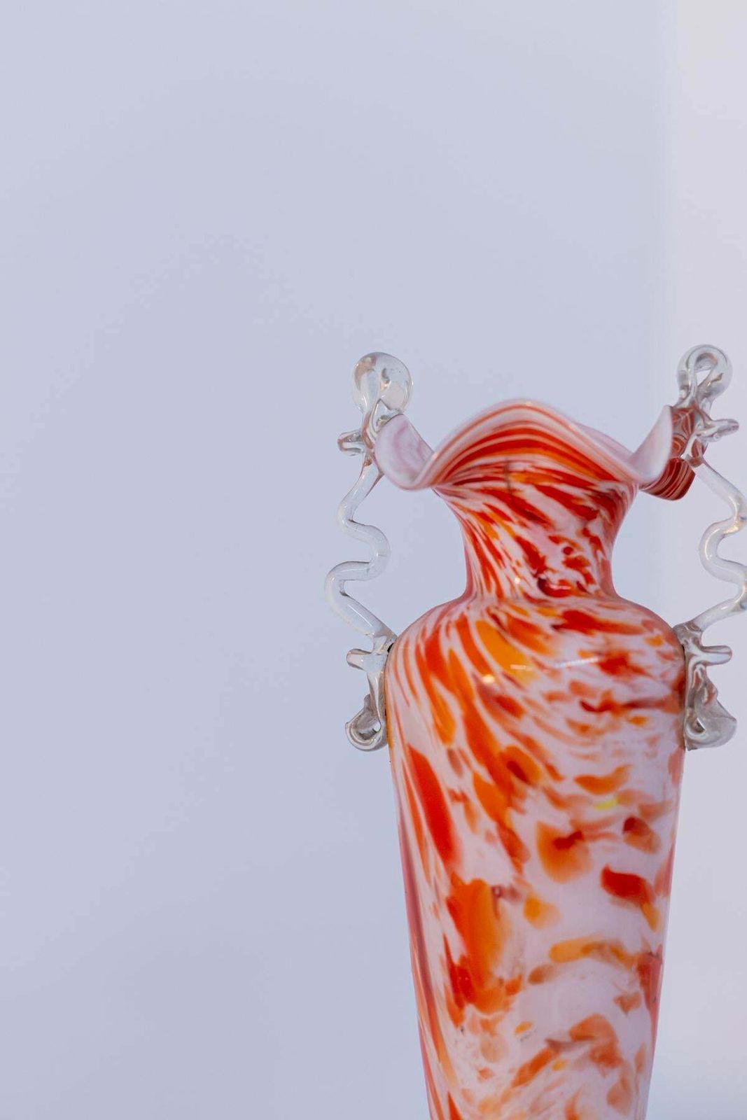 Orange Vintage Murano Glass Vase By Fratelli Toso, 1940 photo Home Decor