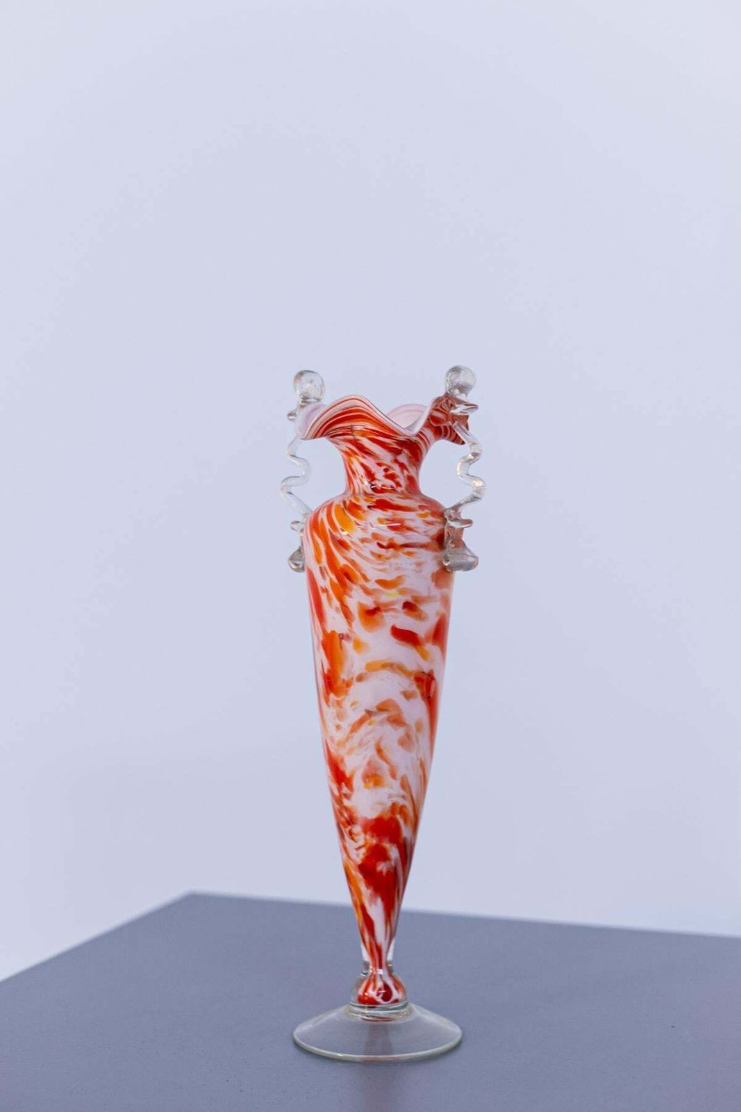 Home Decor Orange Vintage Murano Glass Vase By Fratelli Toso, 1940 photo
