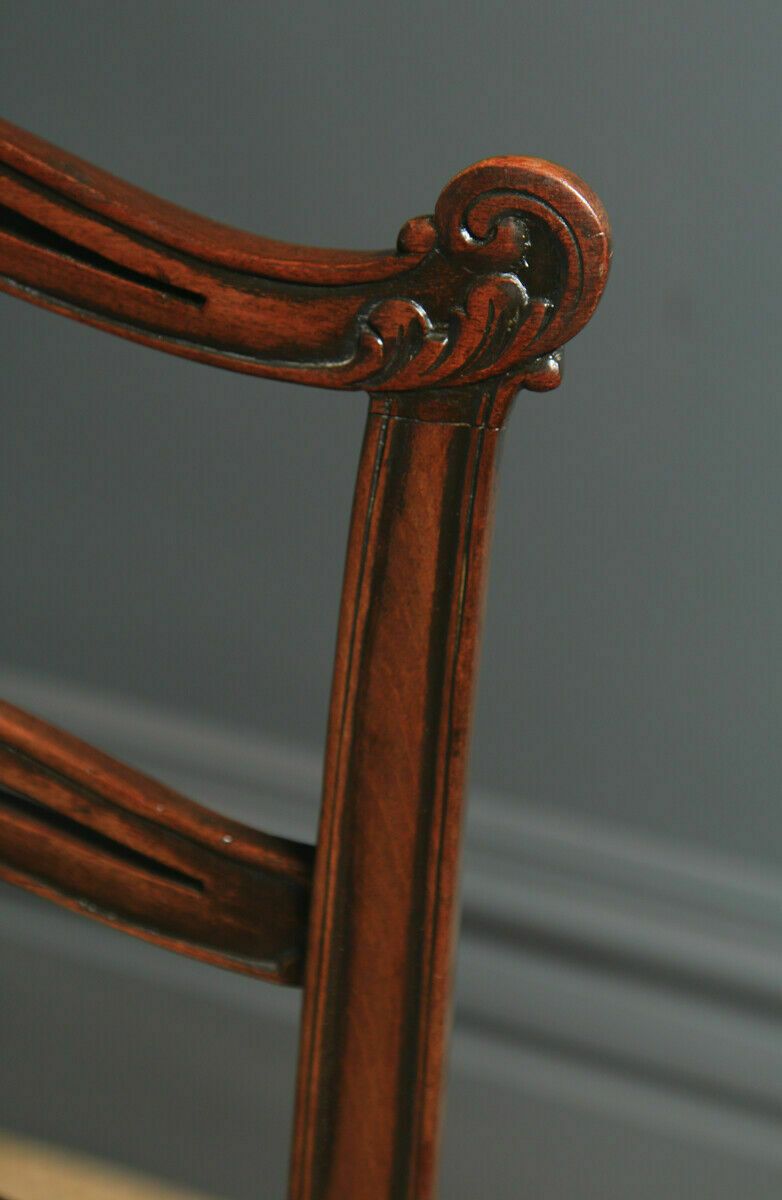 Antique Set Of Eight English Georgian Ribbon Back Mahogany Dining Chairs C1880 photo 2500.0