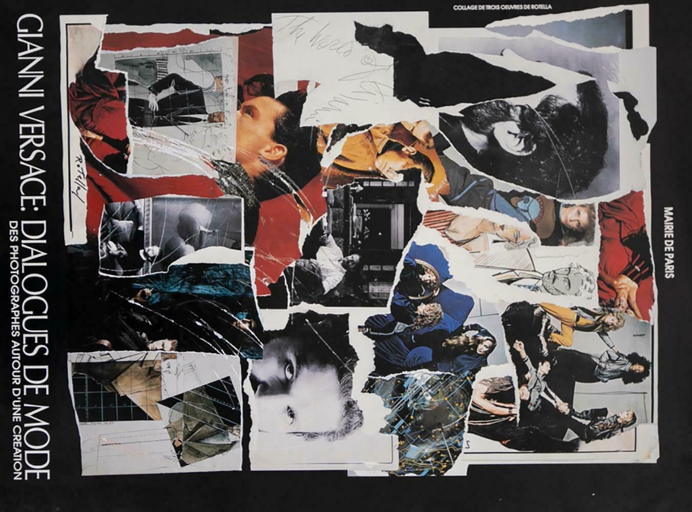 Gianni Versace Poster Created By Mimmo Rotella For Mostra Dialogue Du Mode, 1987 photo for sale