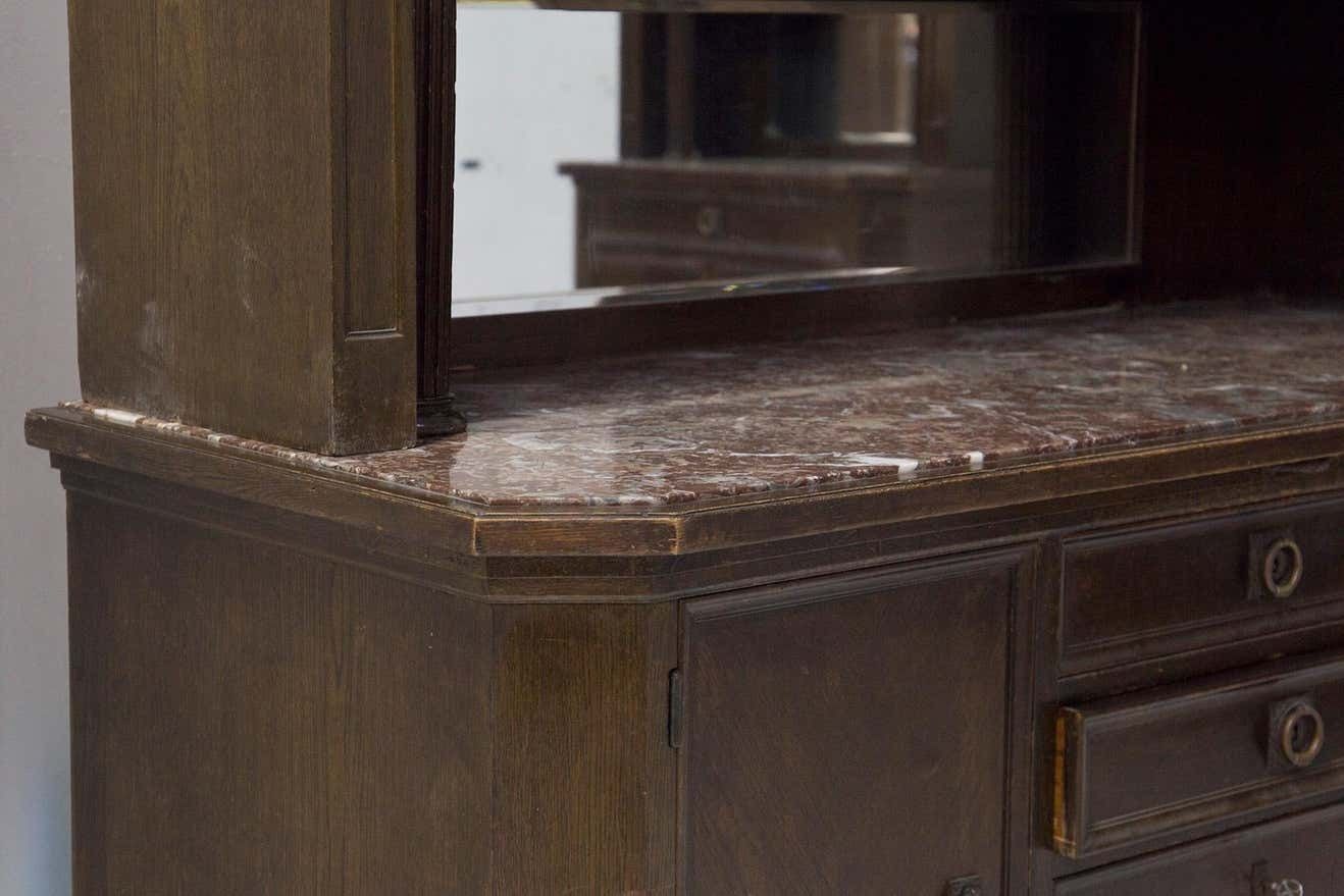 Ignaz Herlinger Wooden Sideboard In Marble And Brass photo for sale