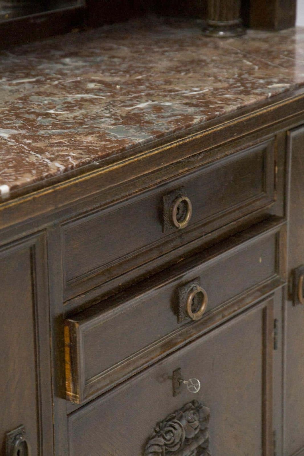 Ignaz Herlinger Wooden Sideboard In Marble And Brass photo 7056.0