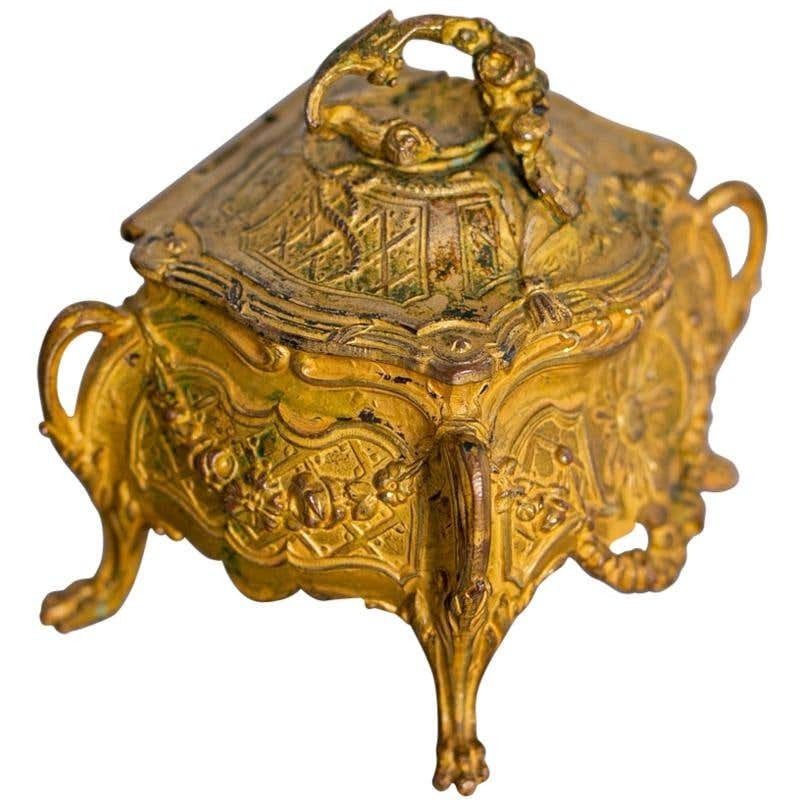 Jewellery Box Gilded Interior With Silk Satin Padding France, Paris, 1800