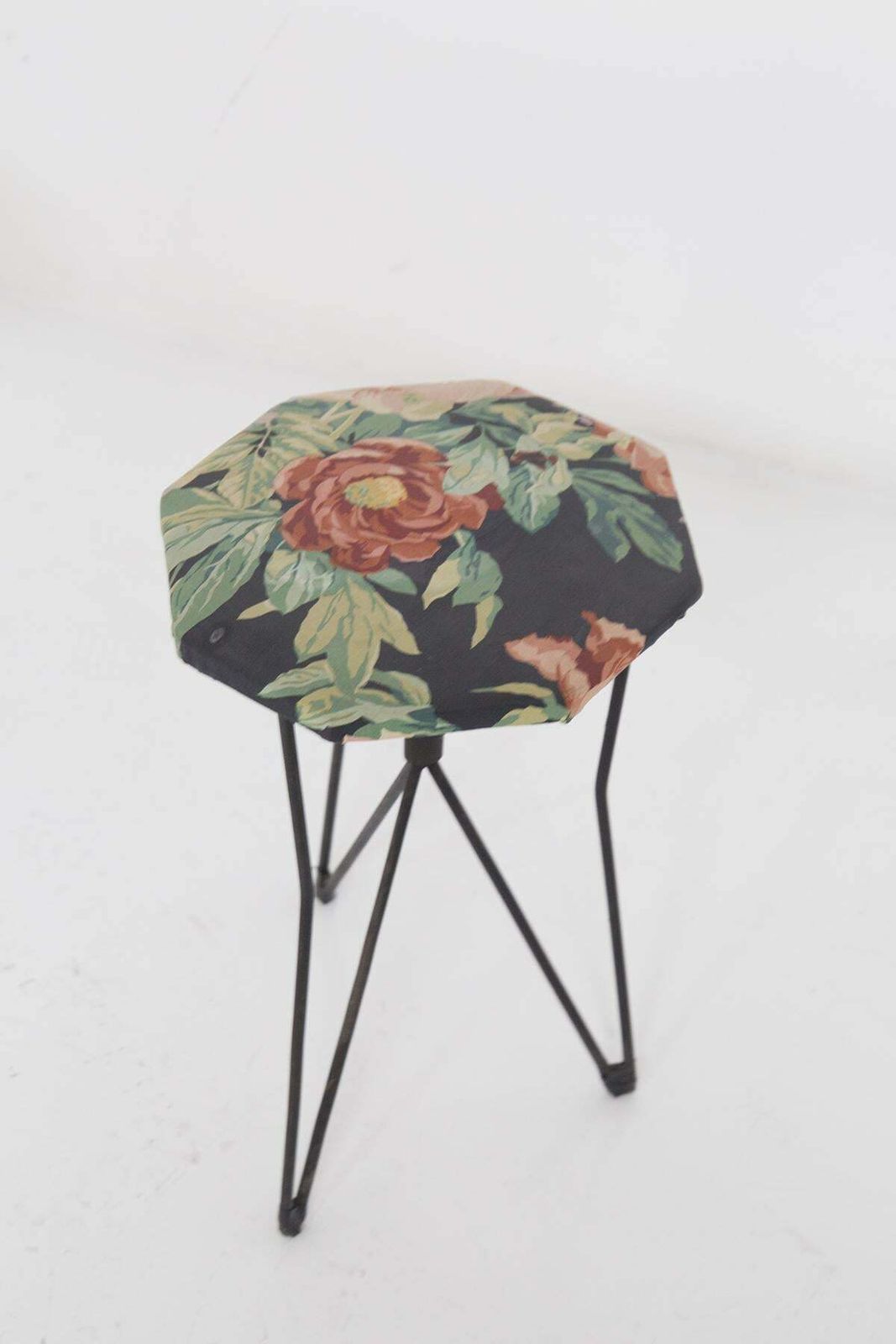 Vintage Metal And Fabric Floral Stools For Rima Att. Gio Ponti photo furniture