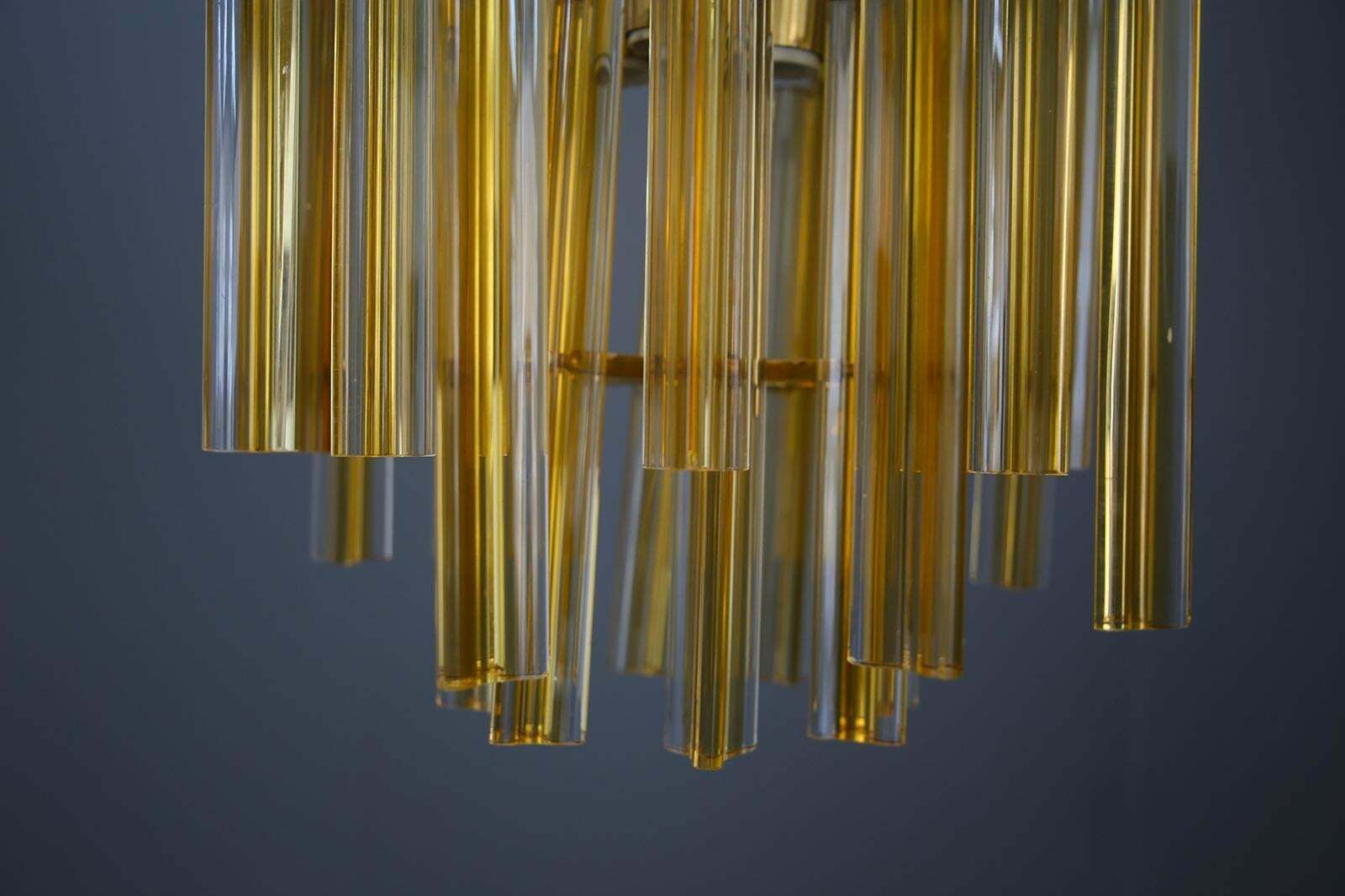 Venini Chandelier Midcentury In Gilded Glass And Brass Elegant, 1950 photo furniture
