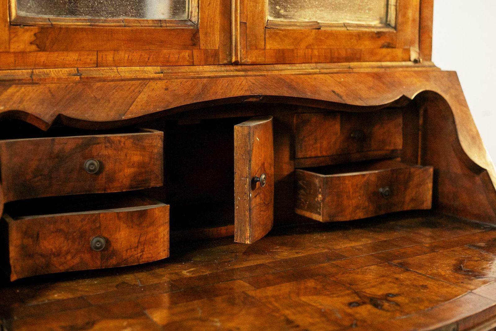 Furniture Louis XV Style Walnut Root Cabinet 19th Century photo