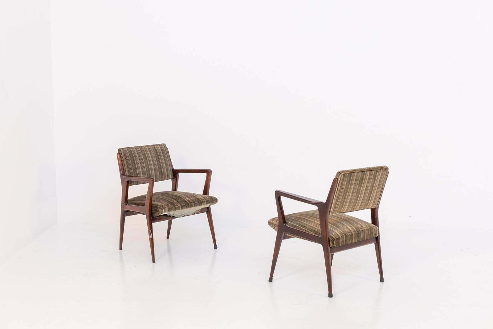 Italian Armchair Pair Attributed To Gio Ponti In Original Velvet photo furniture