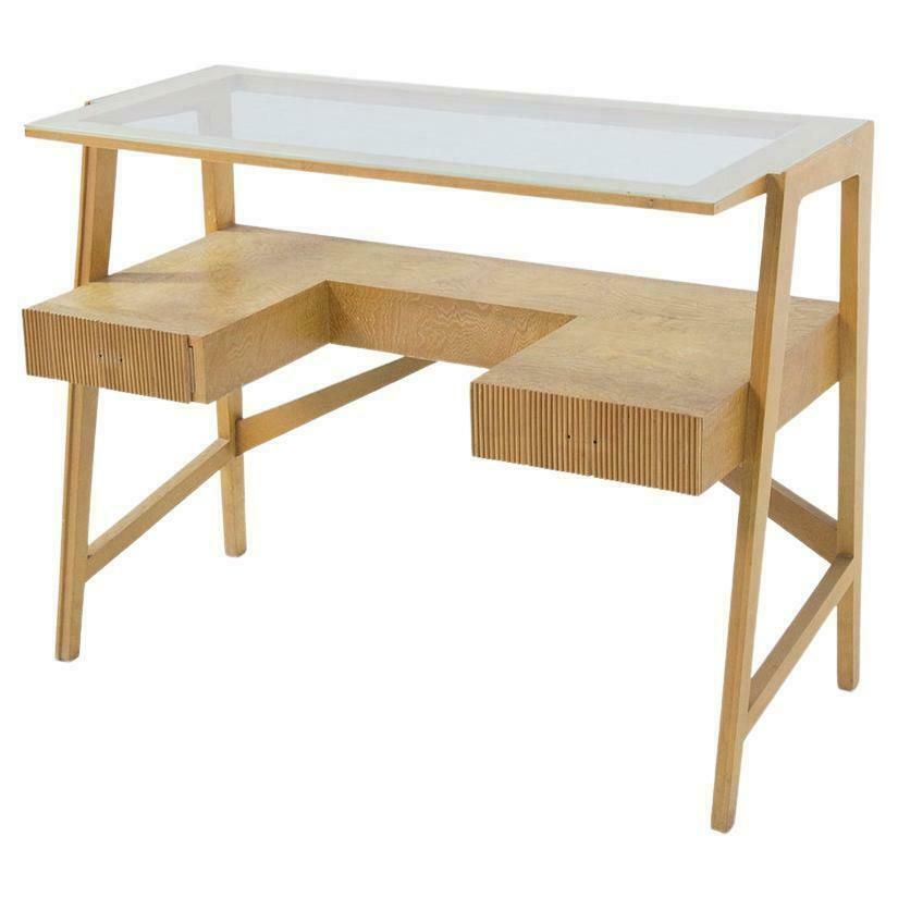 Mario Oreglia Mid Century Wood And Glass Desk