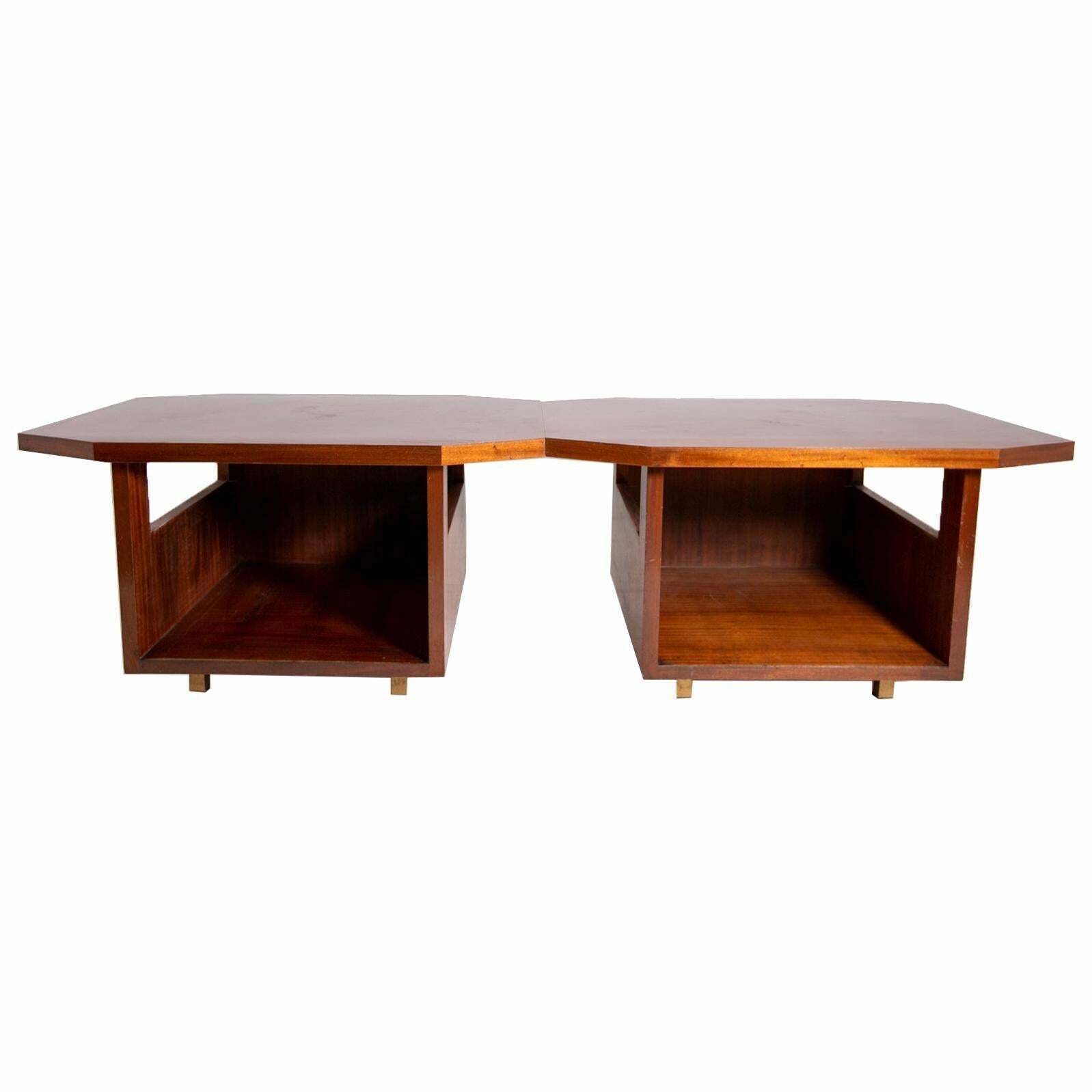 Pair Of Modular Consoles By Vito Sangirardi For Pallante Store, Bari Italy 1950s