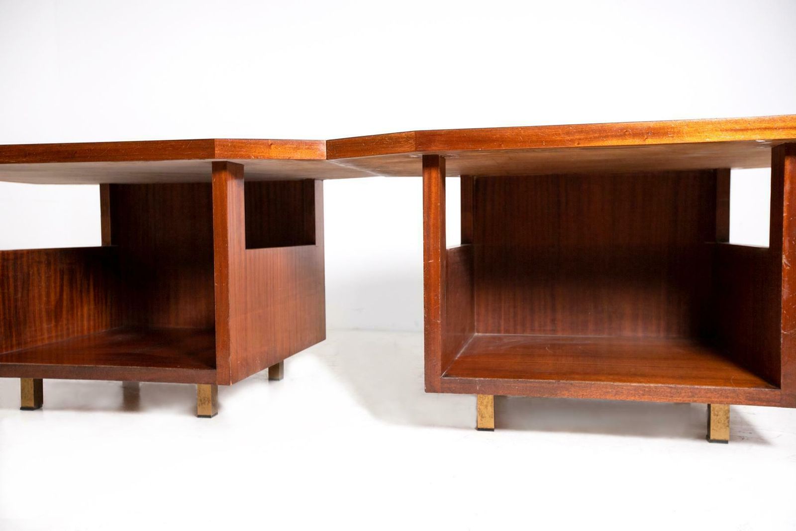 Pair Of Modular Consoles By Vito Sangirardi For Pallante Store, Bari Italy 1950s photo Furniture