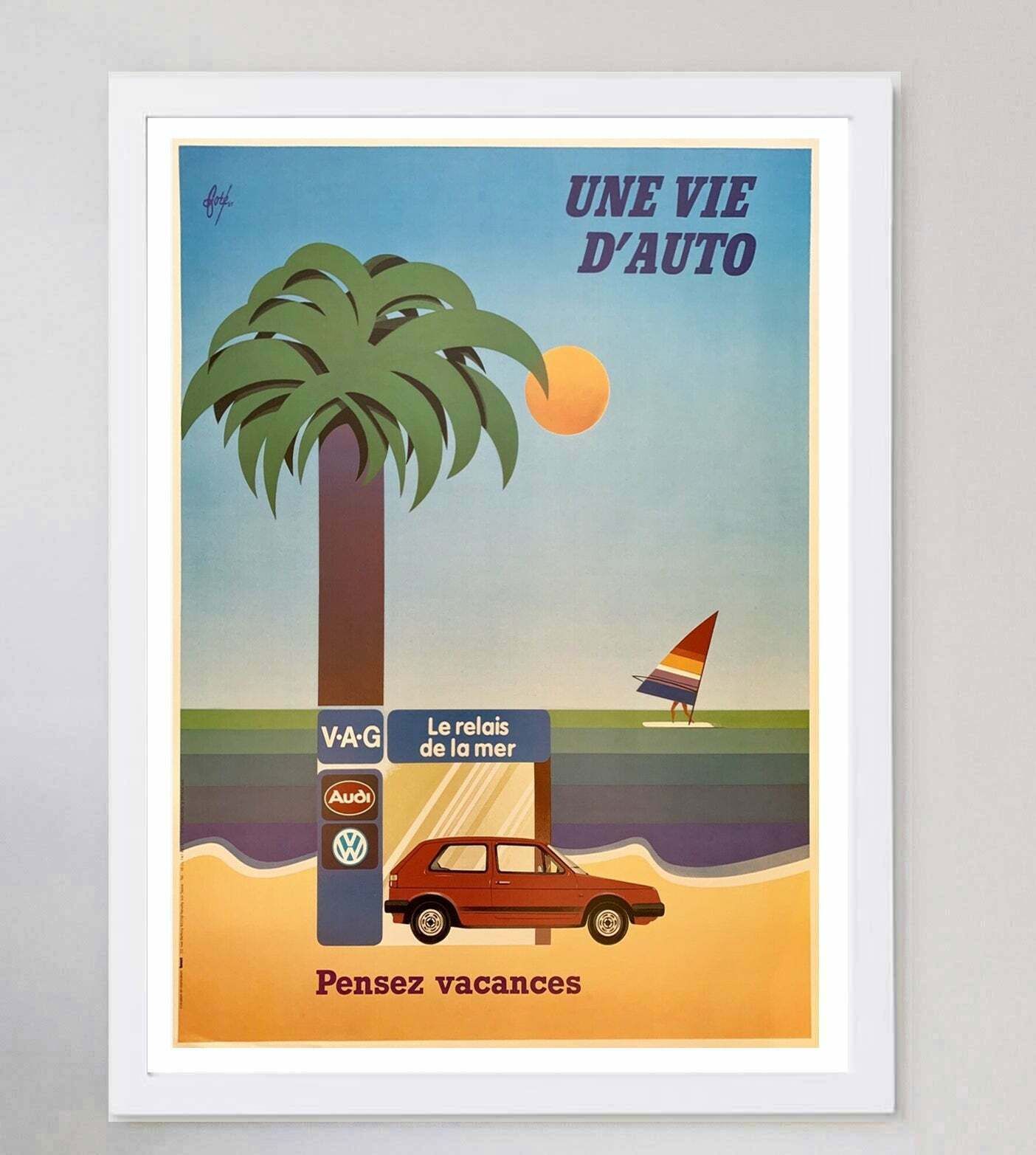 A Life Of Auto   Audi Volkswagen Original Vintage Poster photo for sale