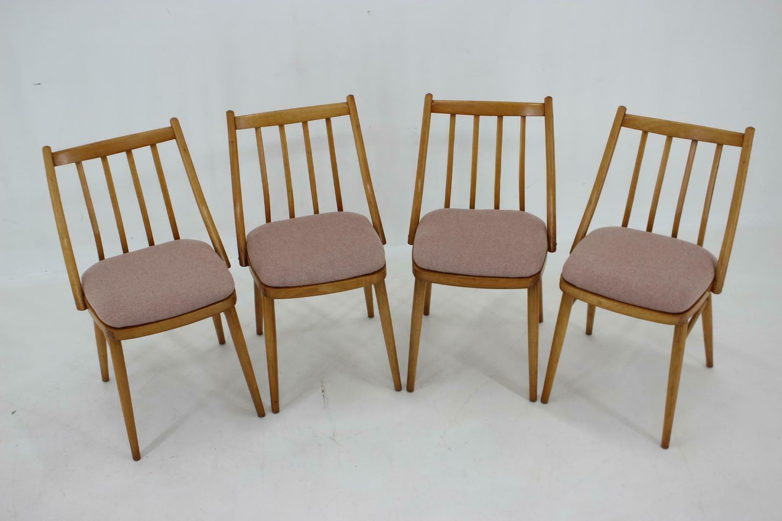 1970s Antonin Suman Beech Dining Chairs, Set Of 4 photo Furniture