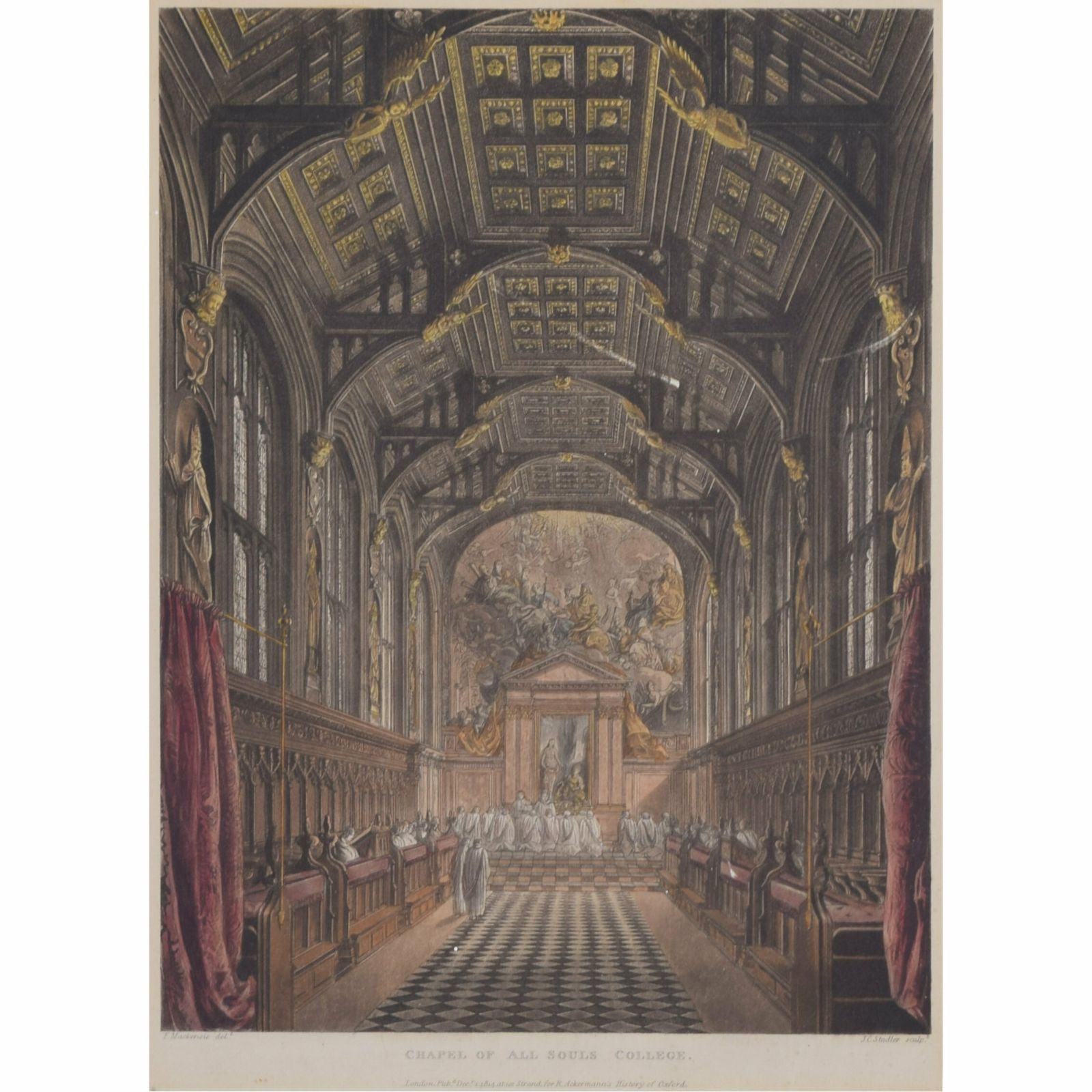 Joseph Constantine Stadler (1755 – 1828) After Frederick Mackenzie (1788 – 1854) The Chapel Of All Souls College, Oxford (1814)