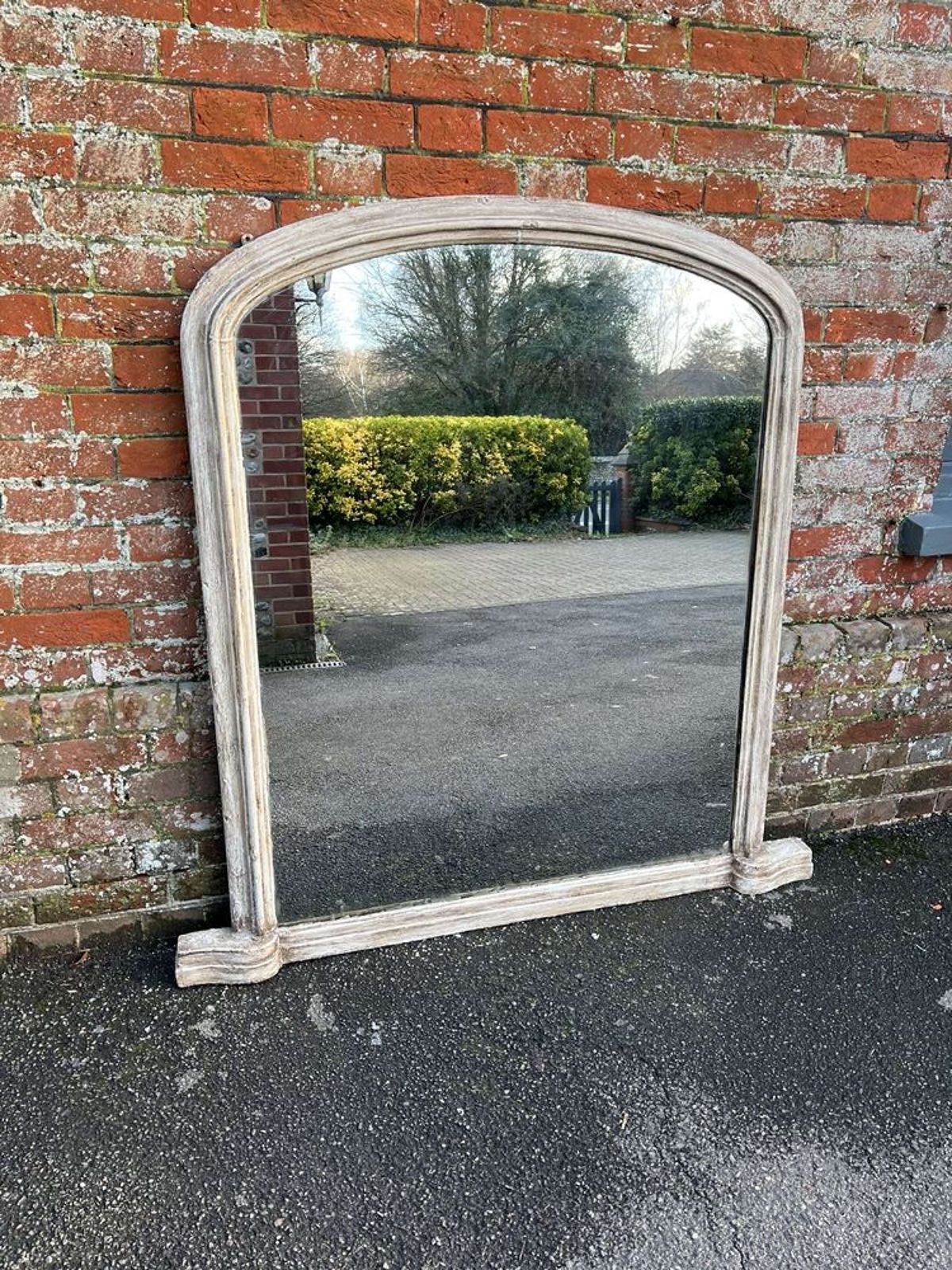 A Superb Large Antique English 19th C Arched Overmantle Mirror. photo vinterior