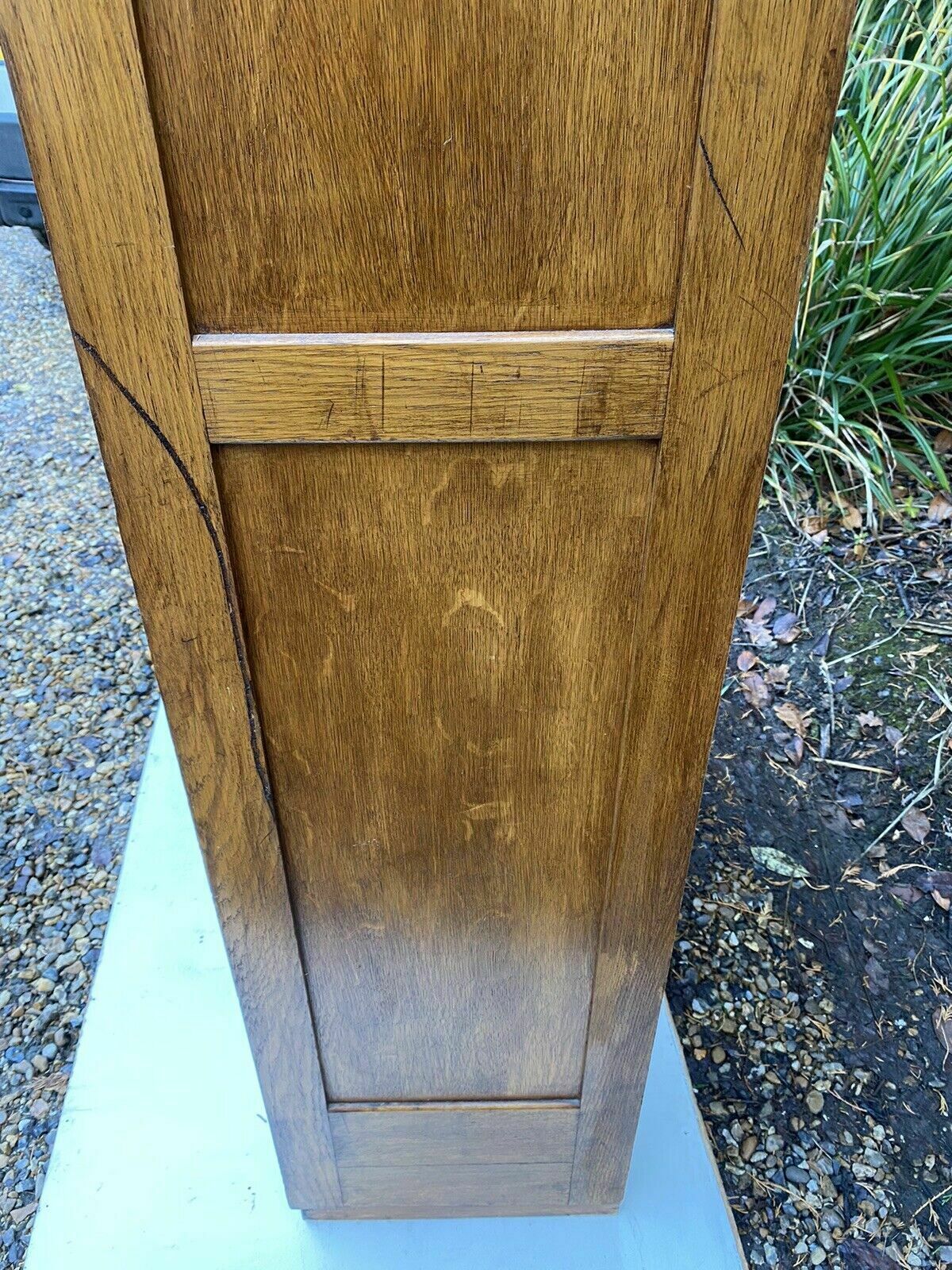 1795.0 Vintage Mid Century Oak & Plywood Tambour Roll Front Double Filing Cabinet photo