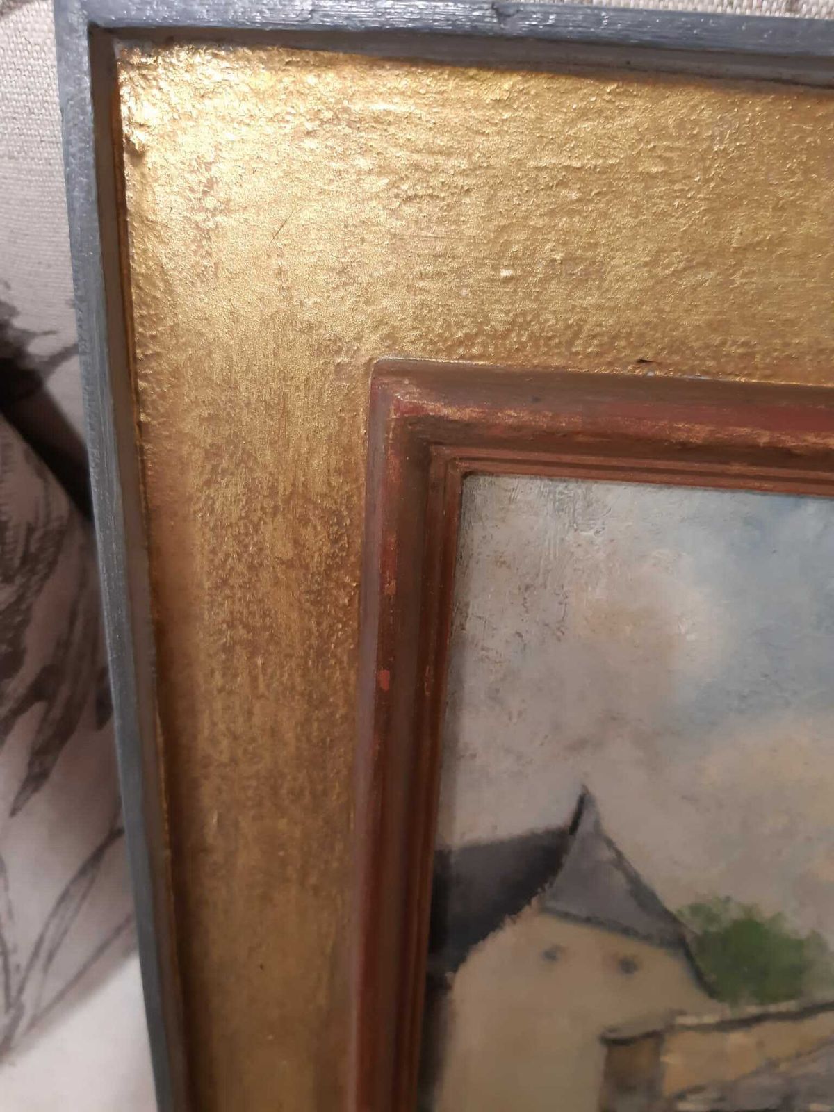 Oil On Panel, Signed And Dated 1958 'Of A Brittany Farm' photo furniture