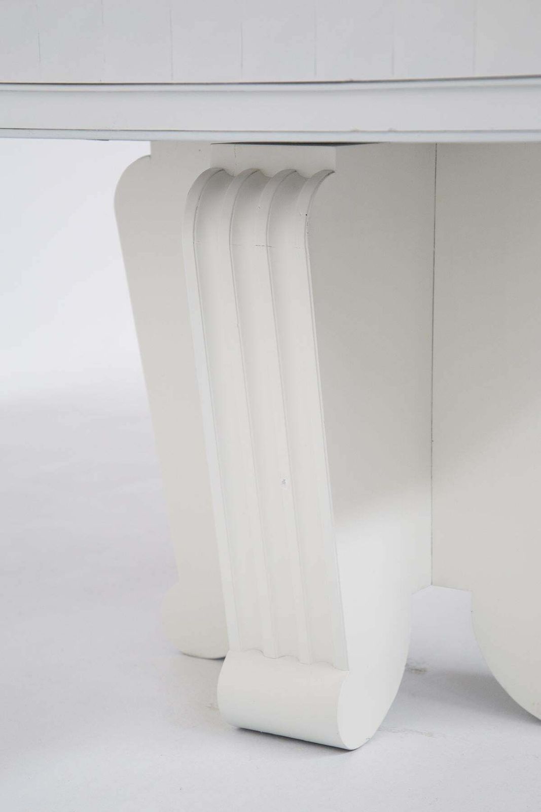 Furniture Important Dining Table Attr. To Guglielmo Ulrich In Painted Wood With Ashlars photo