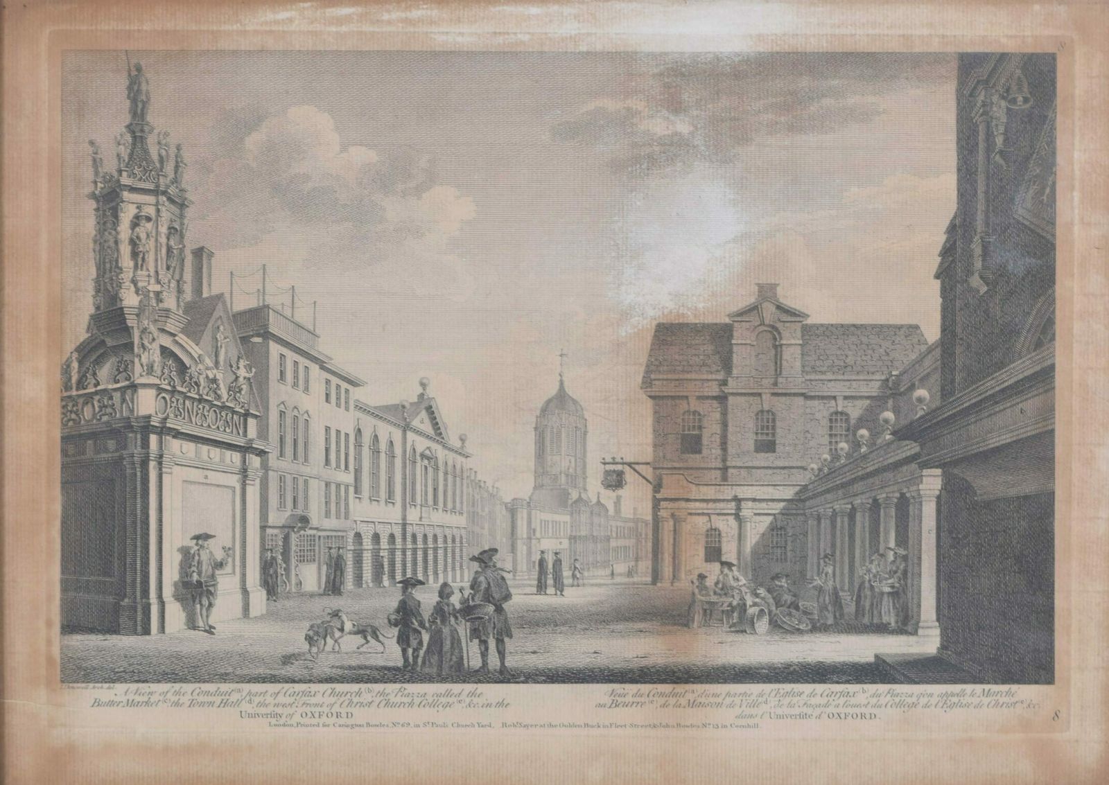 Oxford Christ Church And Carfax 18th Century Engraving By John Donowell photo 650.0