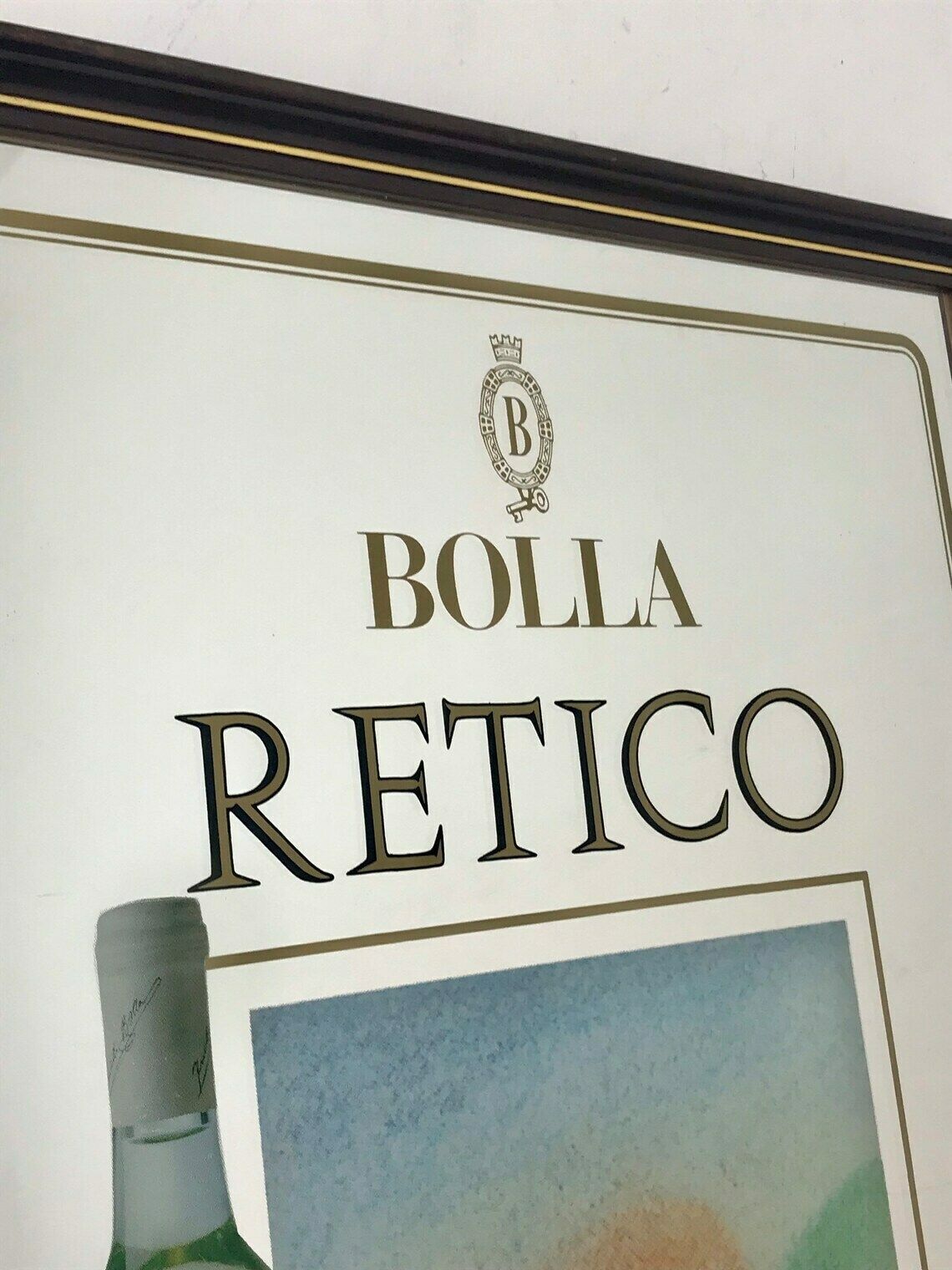 Vintage Bolla Retico Italian Wine Mirror Wall Art Advertising Collectibles Piece photo vintage