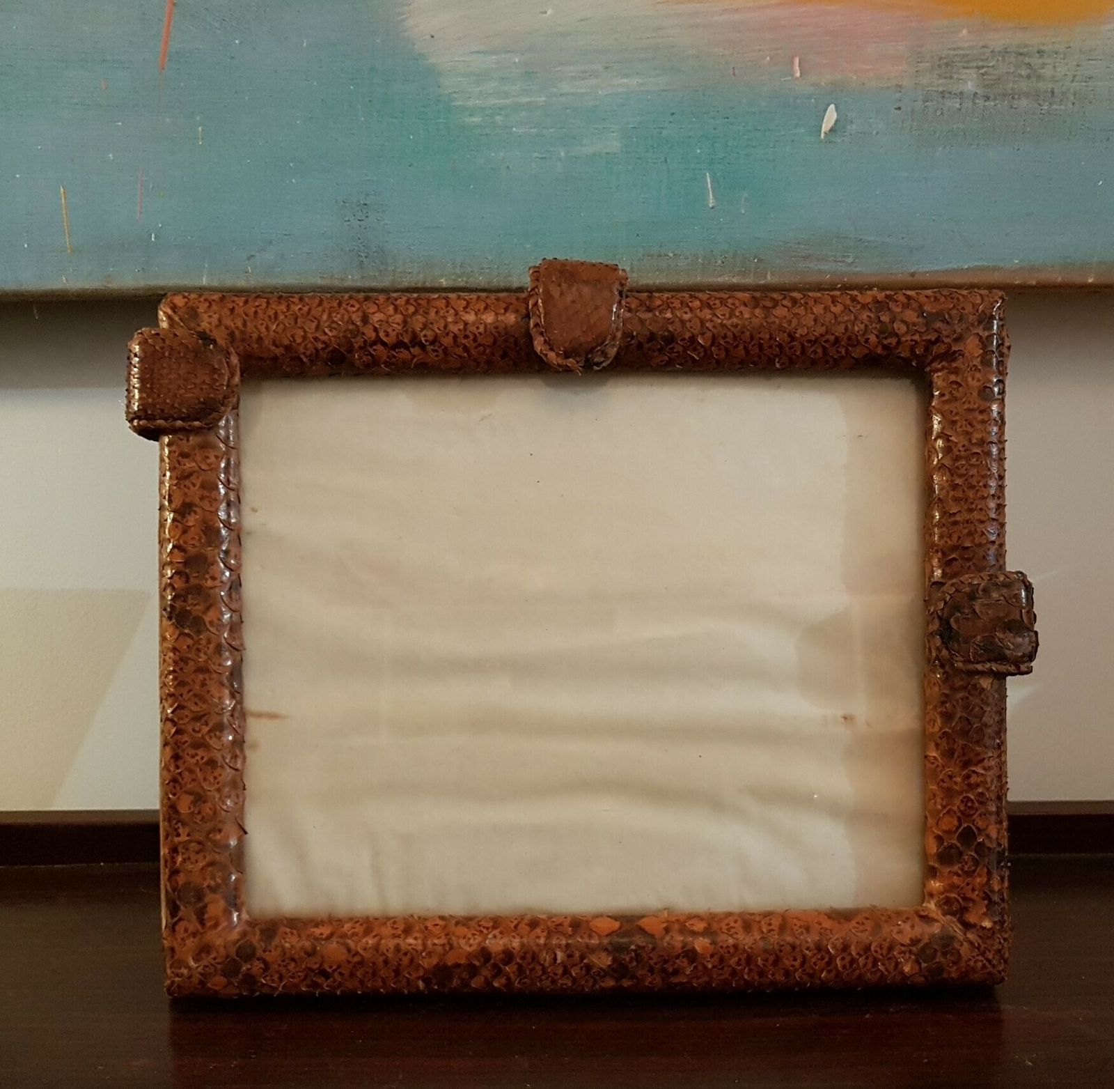 Art Deco French Snakeskin Picture Frame. photo furniture