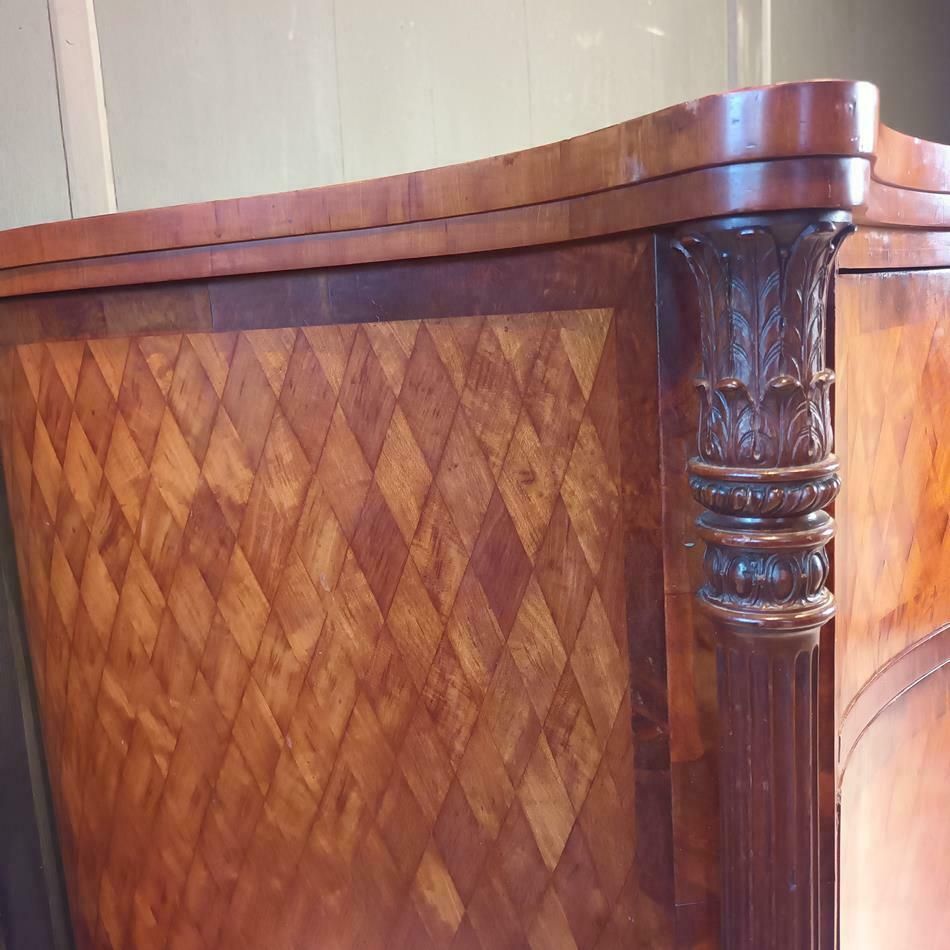 photo for sale A Late 19th Century Serpentine Satinwood Commode