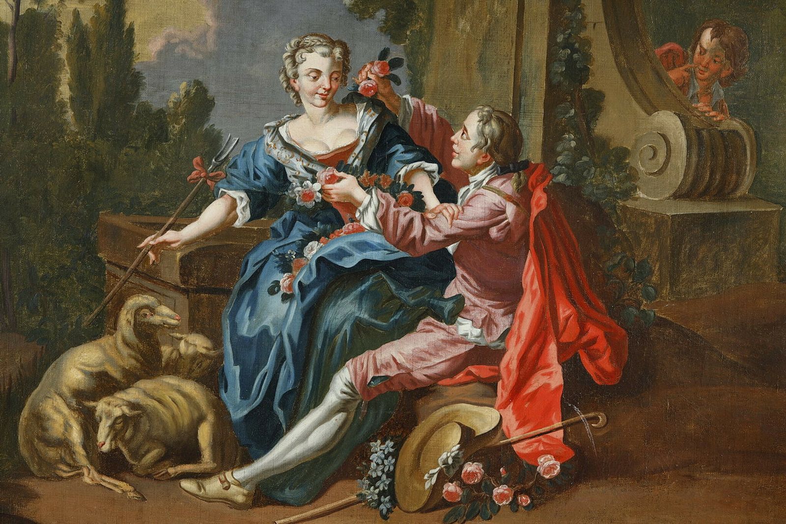 photo for sale "The Gallant Pastor" After François Boucher, 19th Century