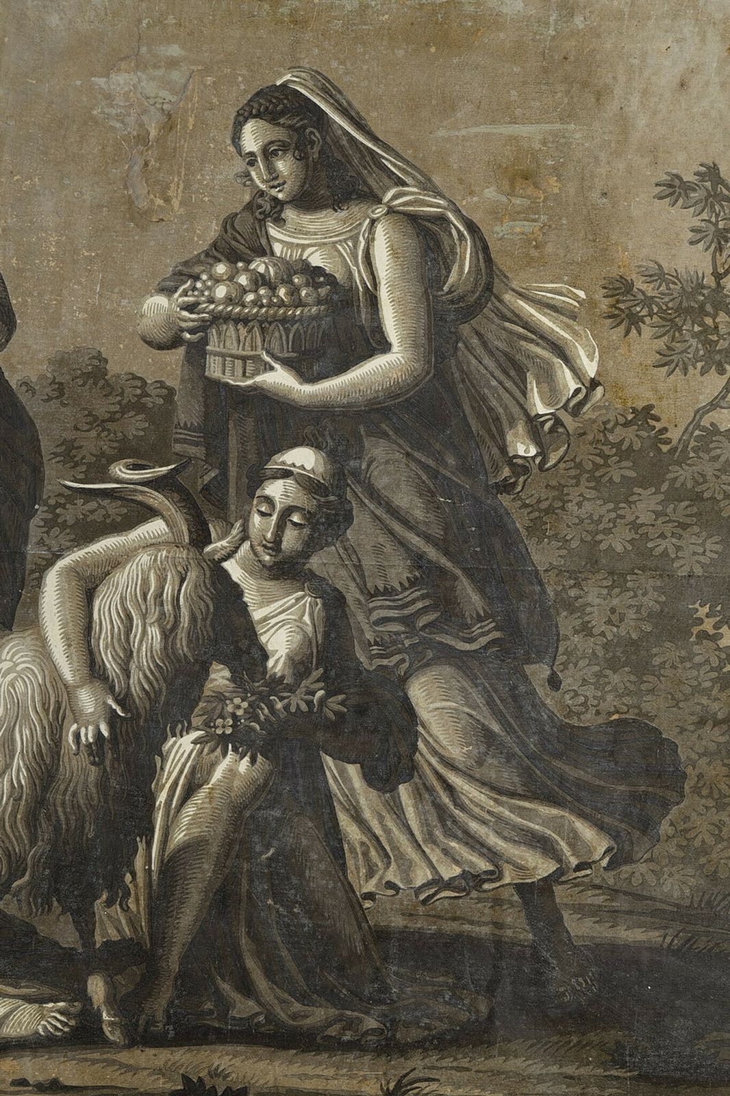 Wallpaper "Zeus Fed By The Goat Amalthée", Empire Period photo for sale