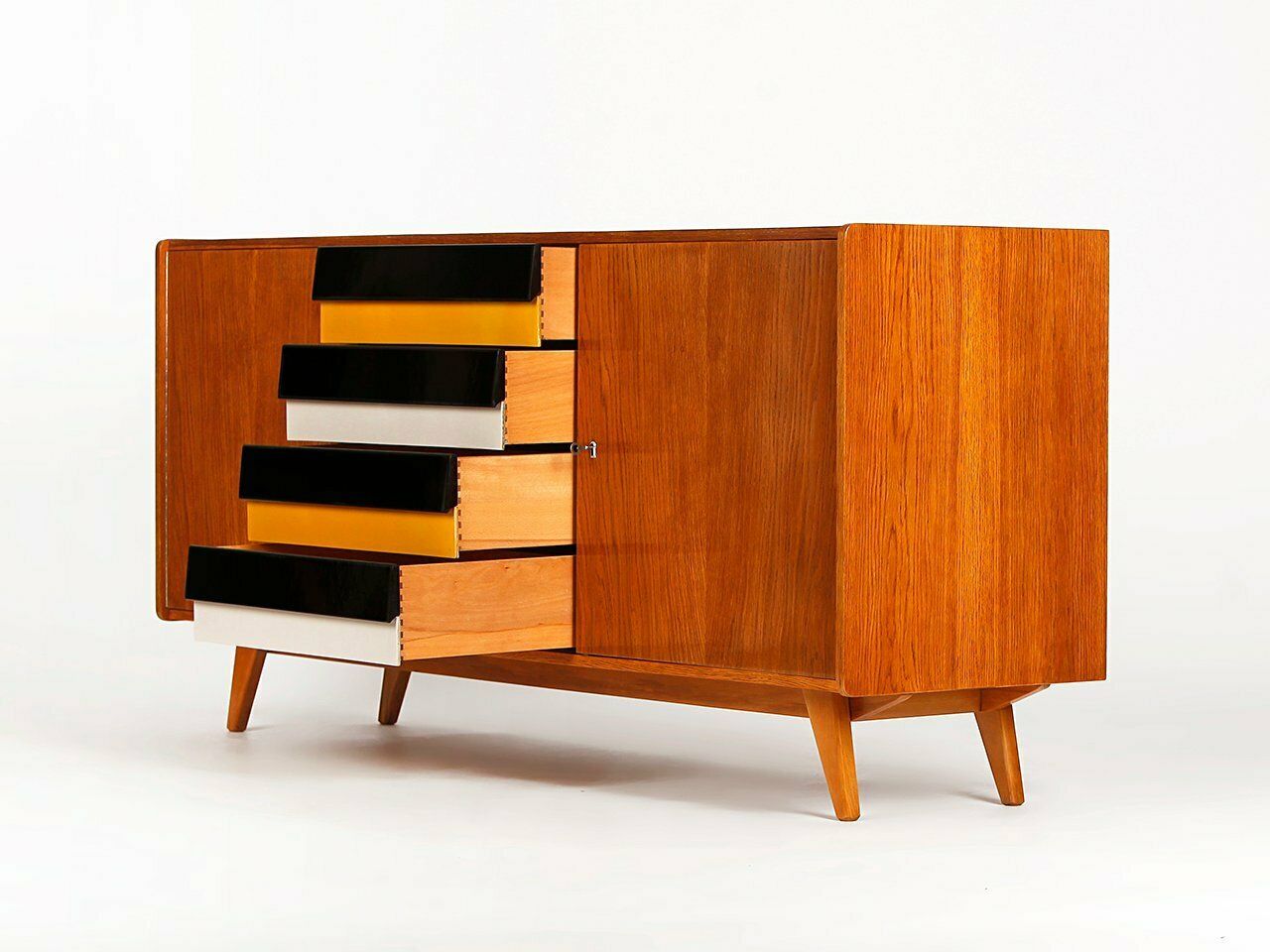 Mid Century Wooden U 460 Sideboard With Drawers By Jiří Jiroutek For Interior Prague, 1960s photo Furniture