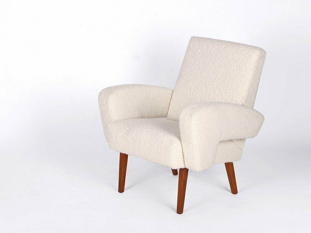Mid Century Boucle Armile Chair, 1960s From Jitona
