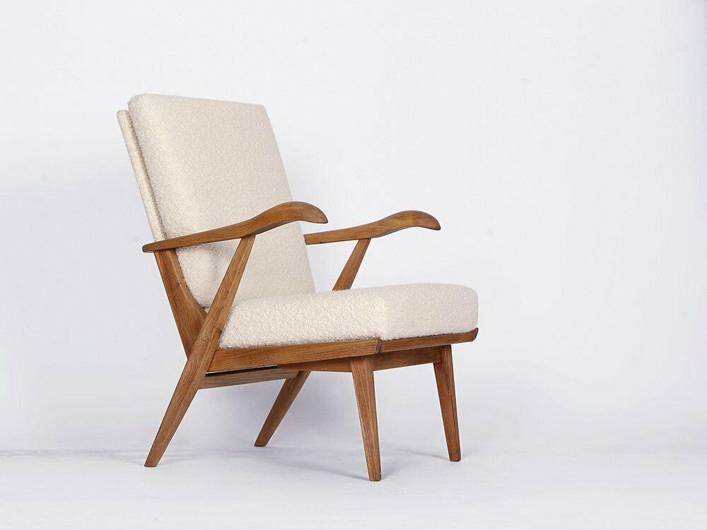 Mid Century Boucle Armile Chair, 1960s