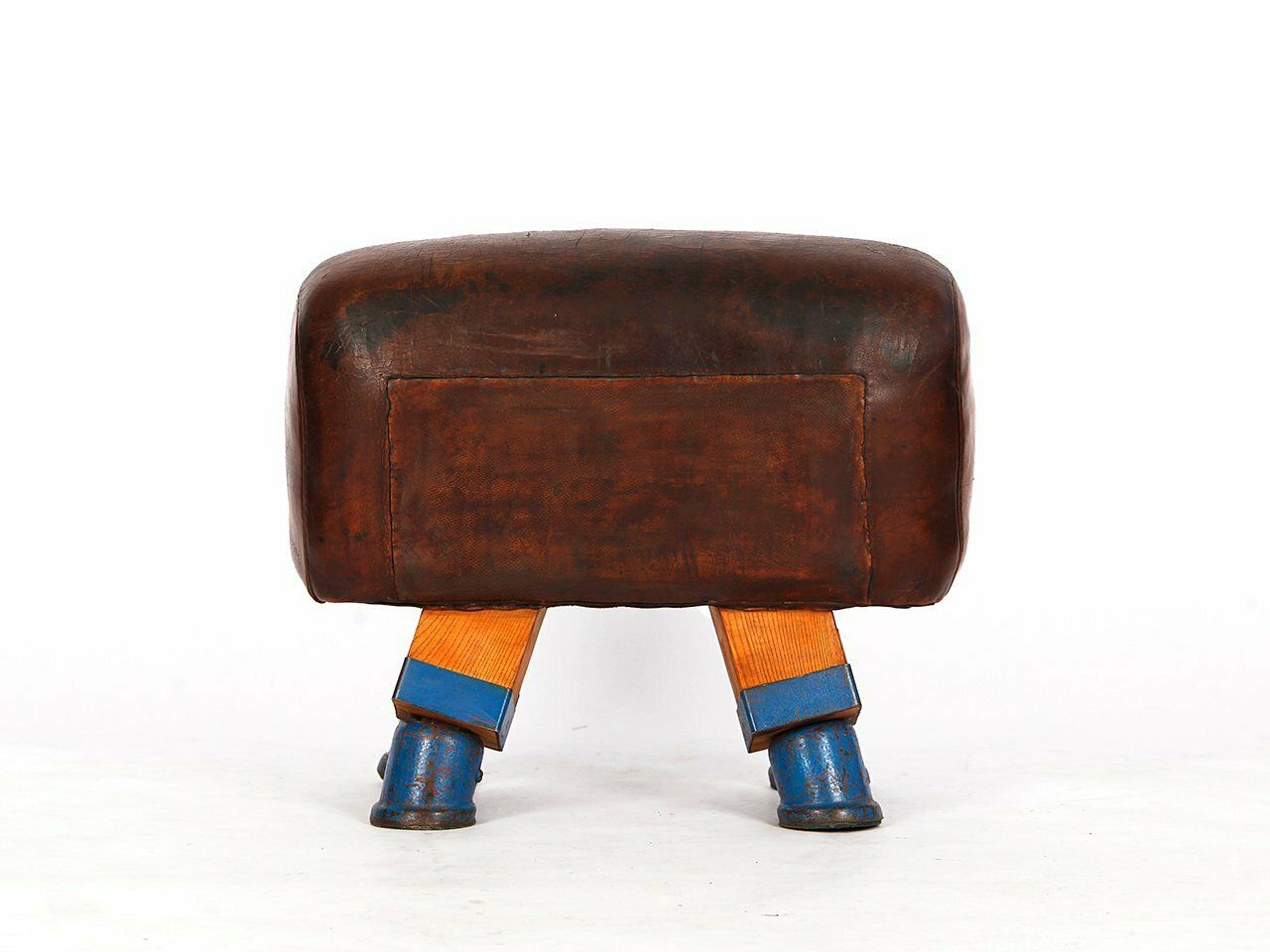 Vintage Leather Pommel Horse Or Stool, 1930s