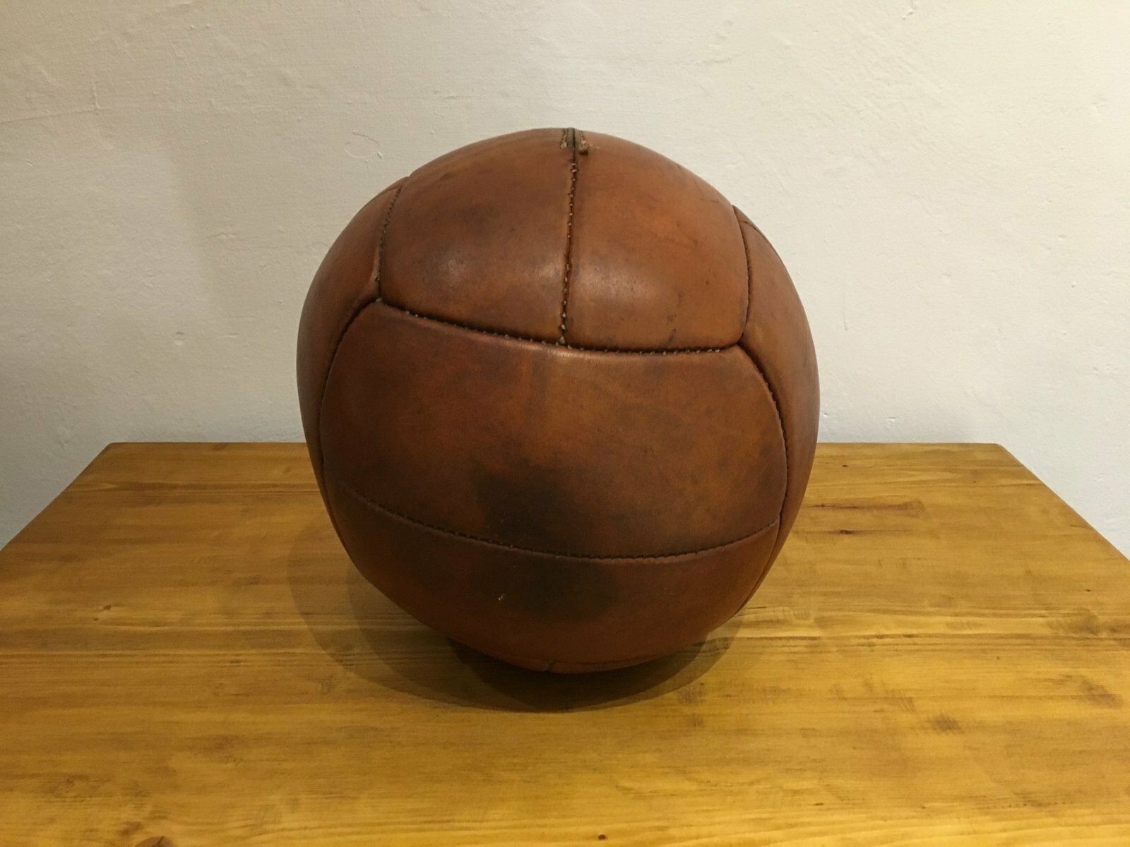 Vintage Leather Medicine Ball, 1930s photo furniture