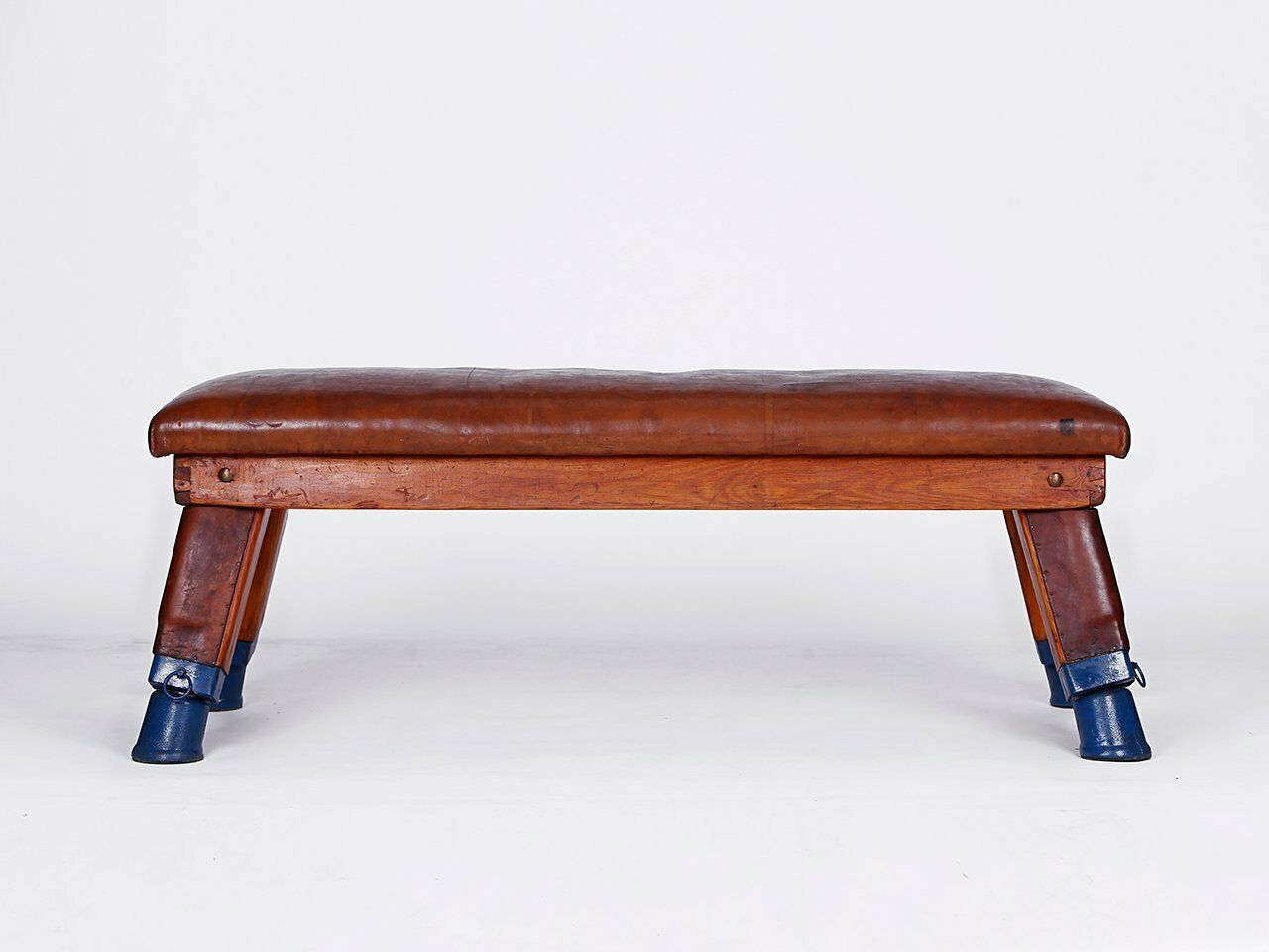 Vintage Leather Gym Bench, 1930s photo vintage