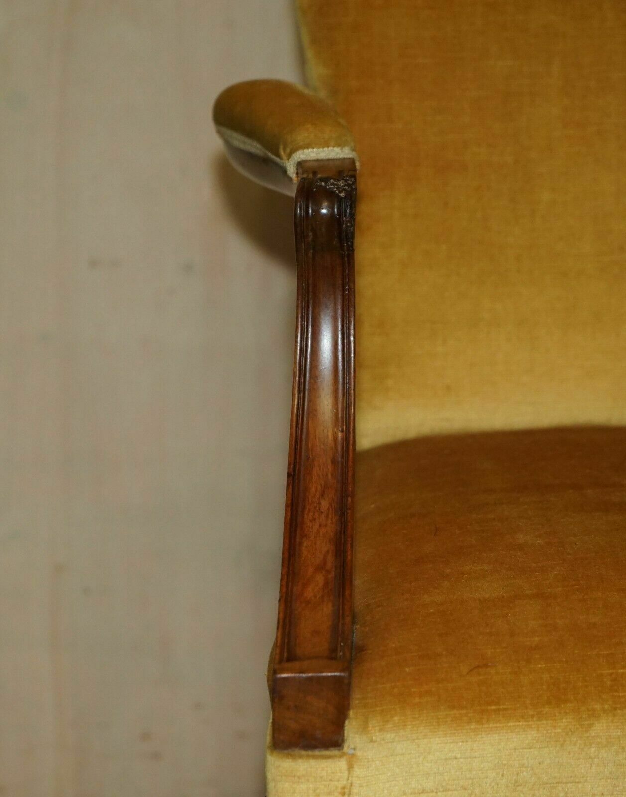 Fine Set Of Six Solid Hand Carved Walnut Claw & Ball Feet Art Deco Dining Chairs photo vinterior