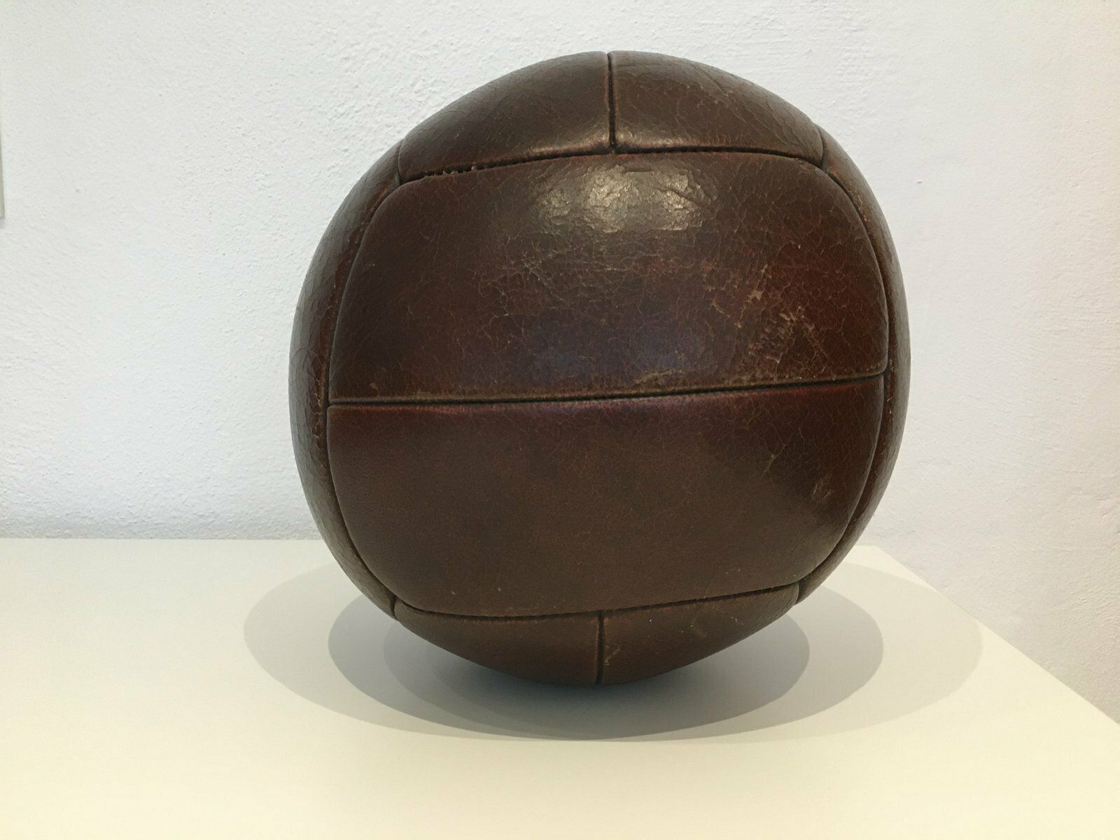 Vintage 4kg Leather Medicine Ball, 1930s
