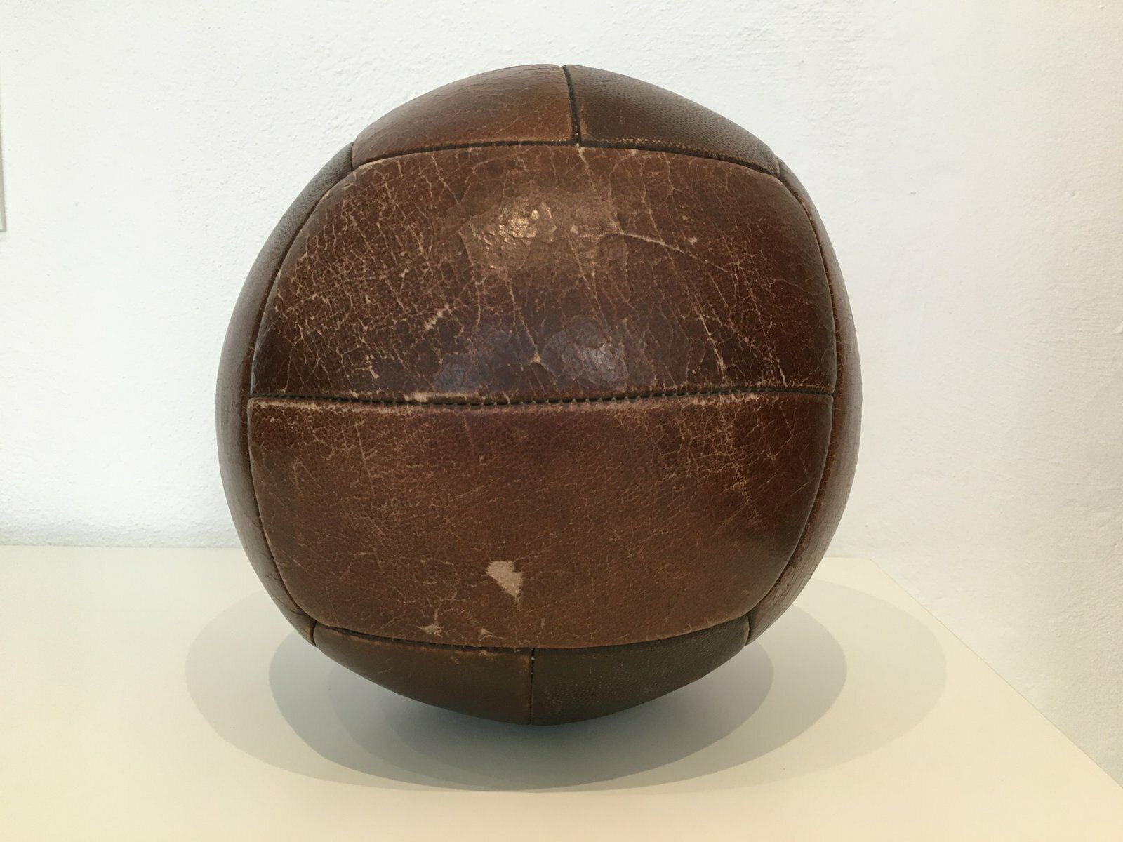 Vintage 4kg Leather Medicine Ball, 1930s