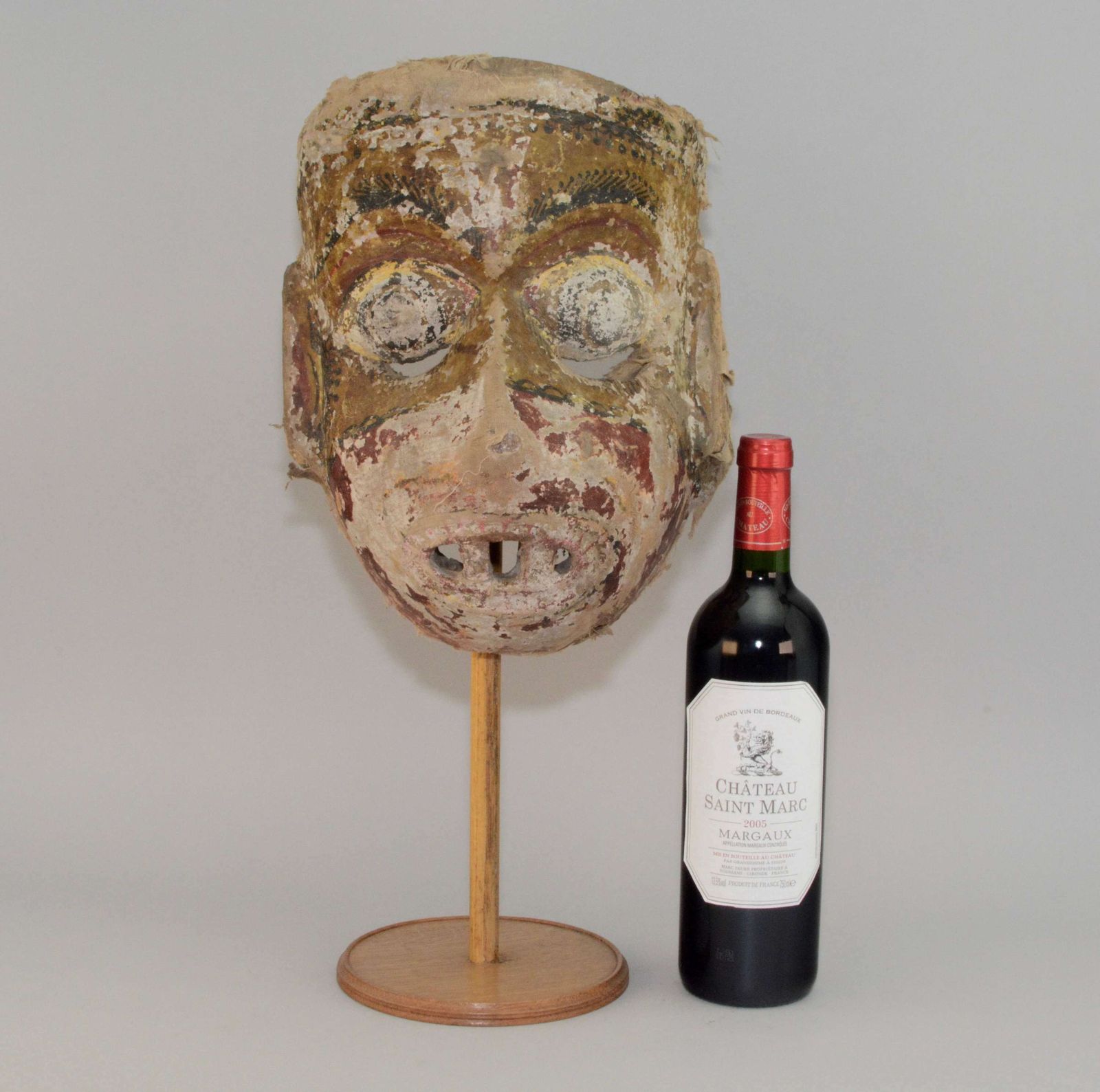 A Large Antique Nepalese Ritual Festival Mask.