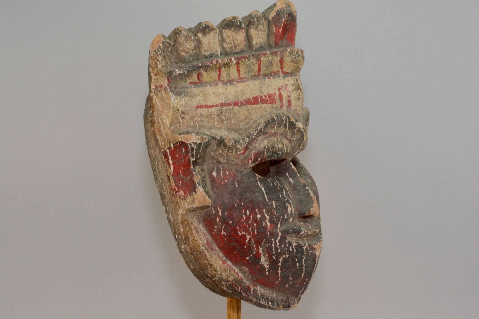 An Impressive Large Old Nepalese Ritual Festival Mask Of Indra. photo Art