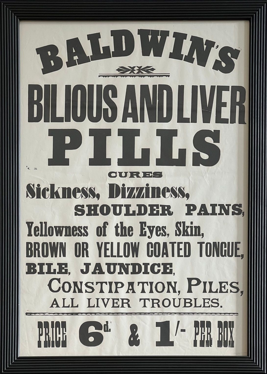 photo furniture A Set Of Six Original Victorian 'Baldwin's Pills' Vintage Framed Posters   C.1895