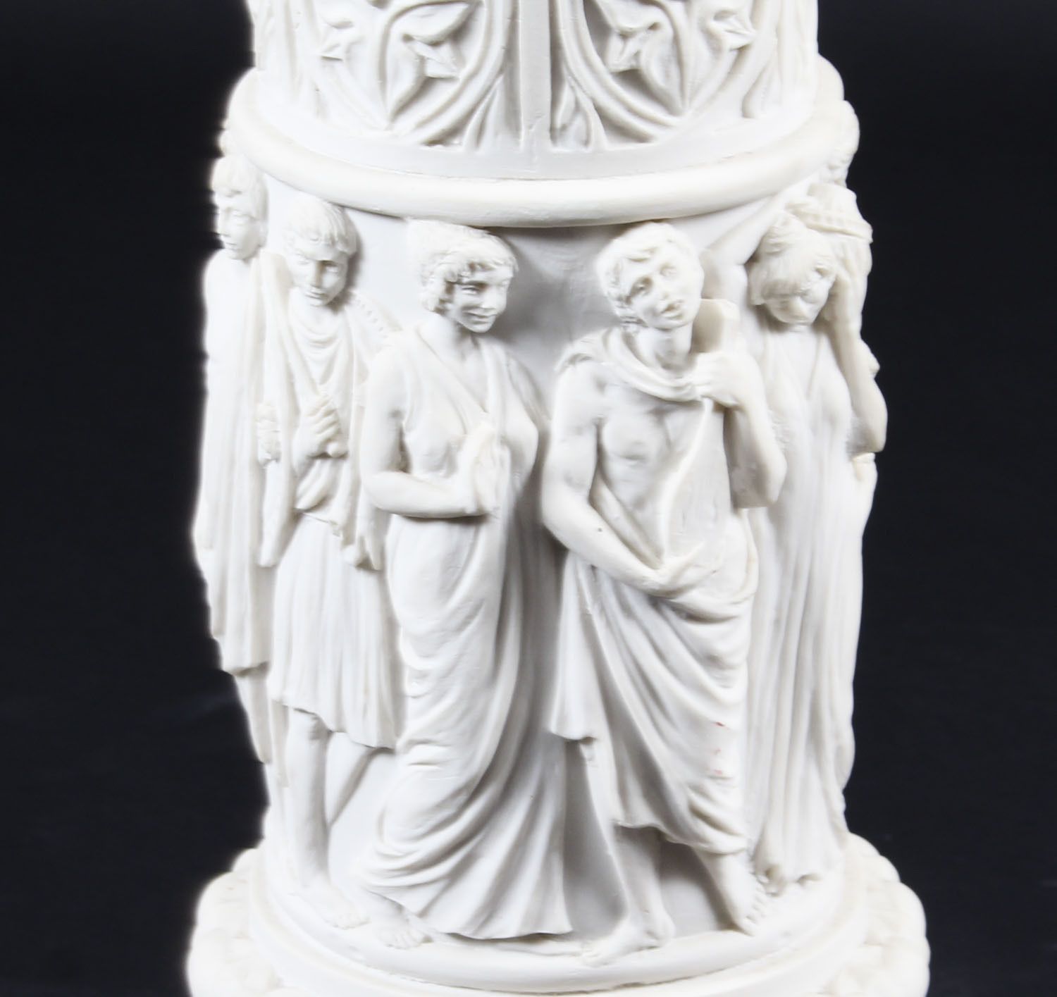Vintage Composition Marble Bust Of Apollo On A Pedestal 20th Century photo vintage